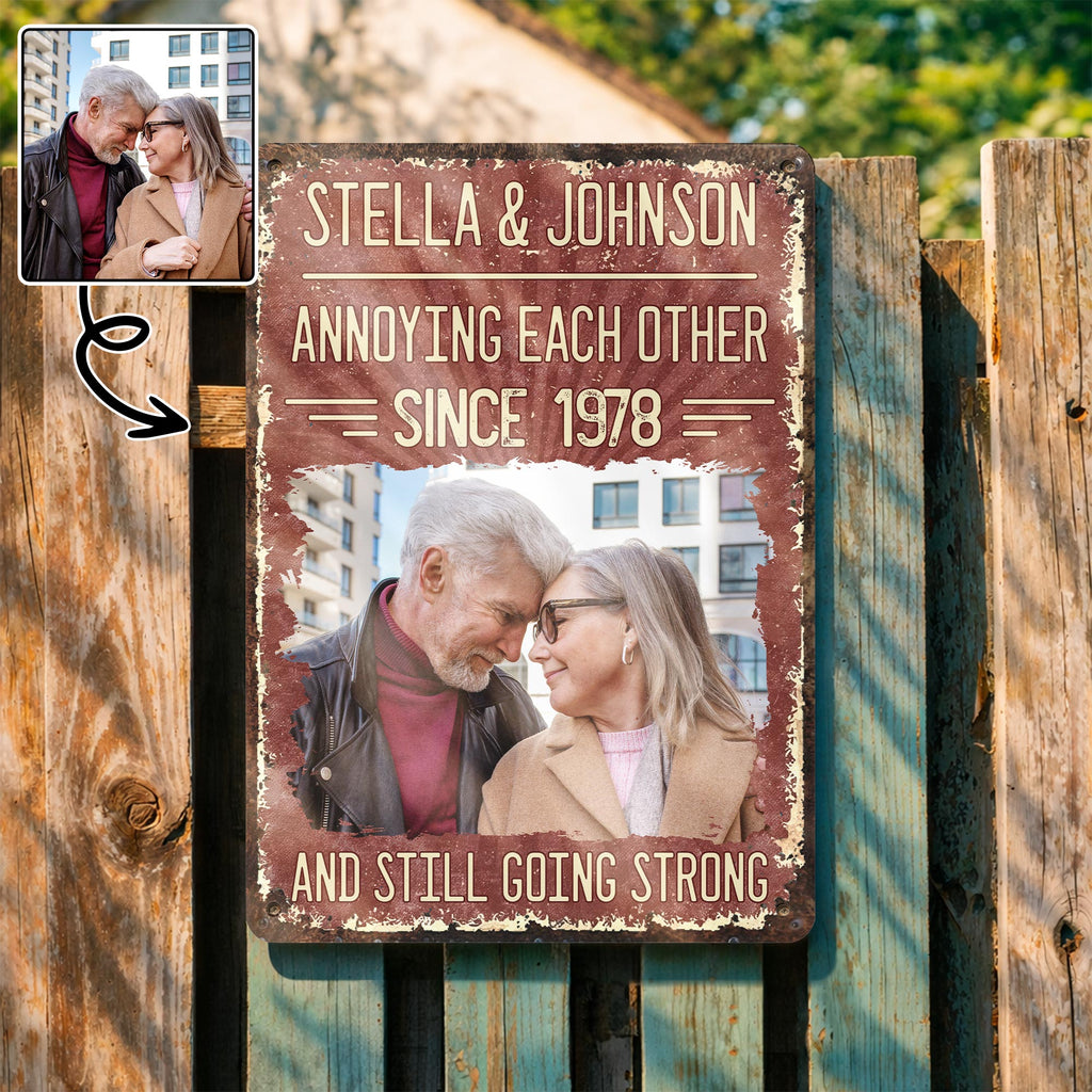 Personalized Metal Sign Custom Couple Photo Gift for Anniversary Metal Sign GradoCreations