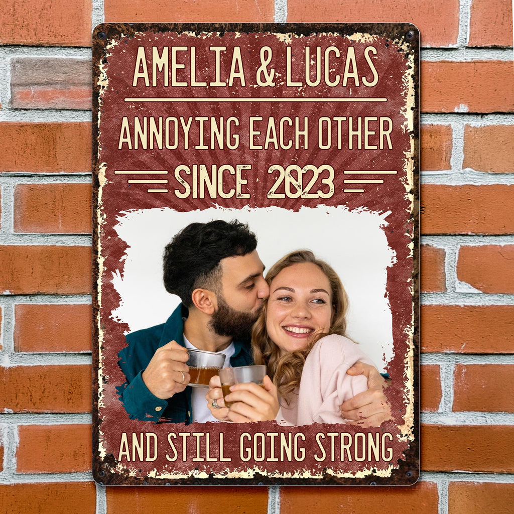 Personalized Metal Sign Custom Couple Photo Gift for Anniversary Metal Sign GradoCreations