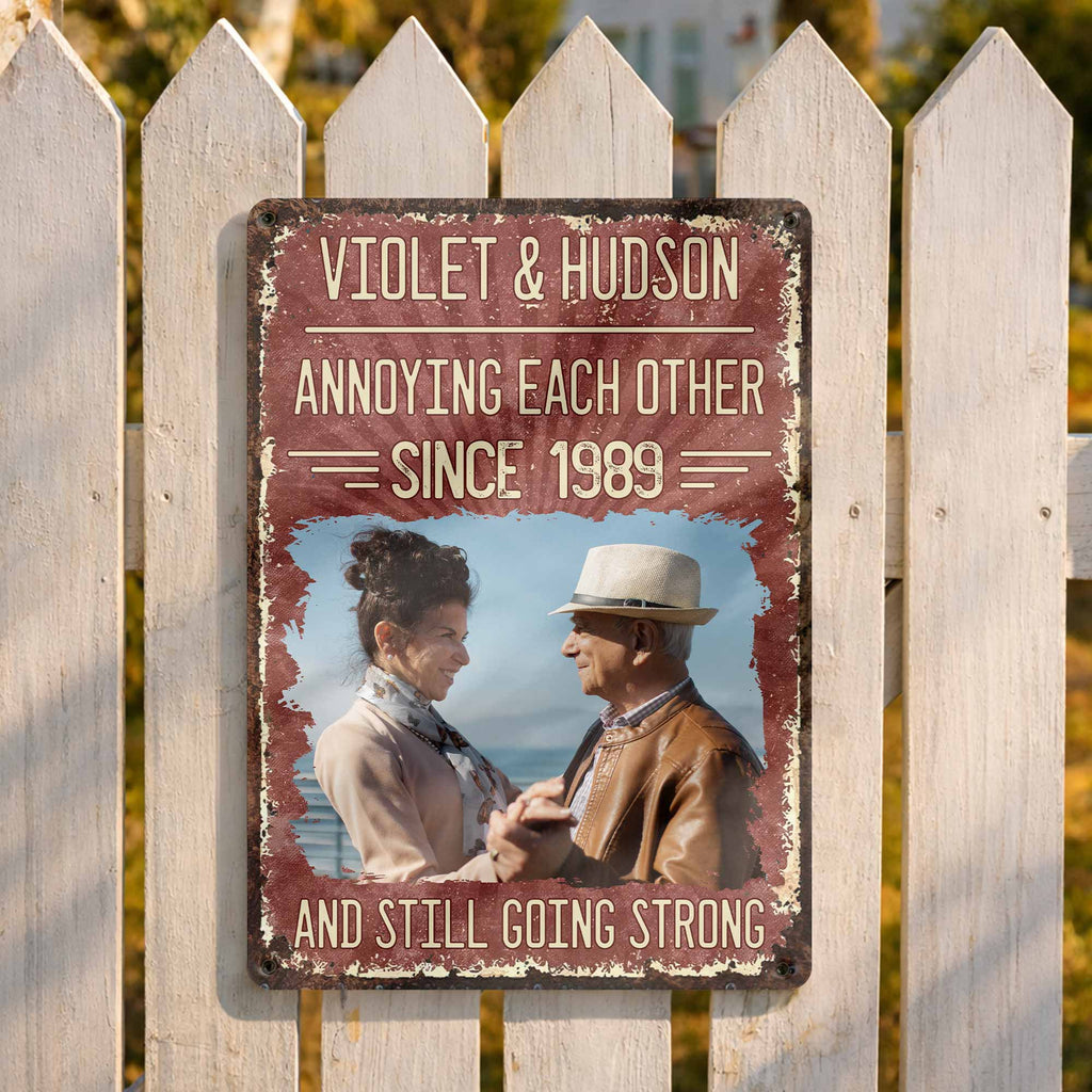 Personalized Metal Sign Custom Couple Photo Gift for Anniversary Metal Sign GradoCreations