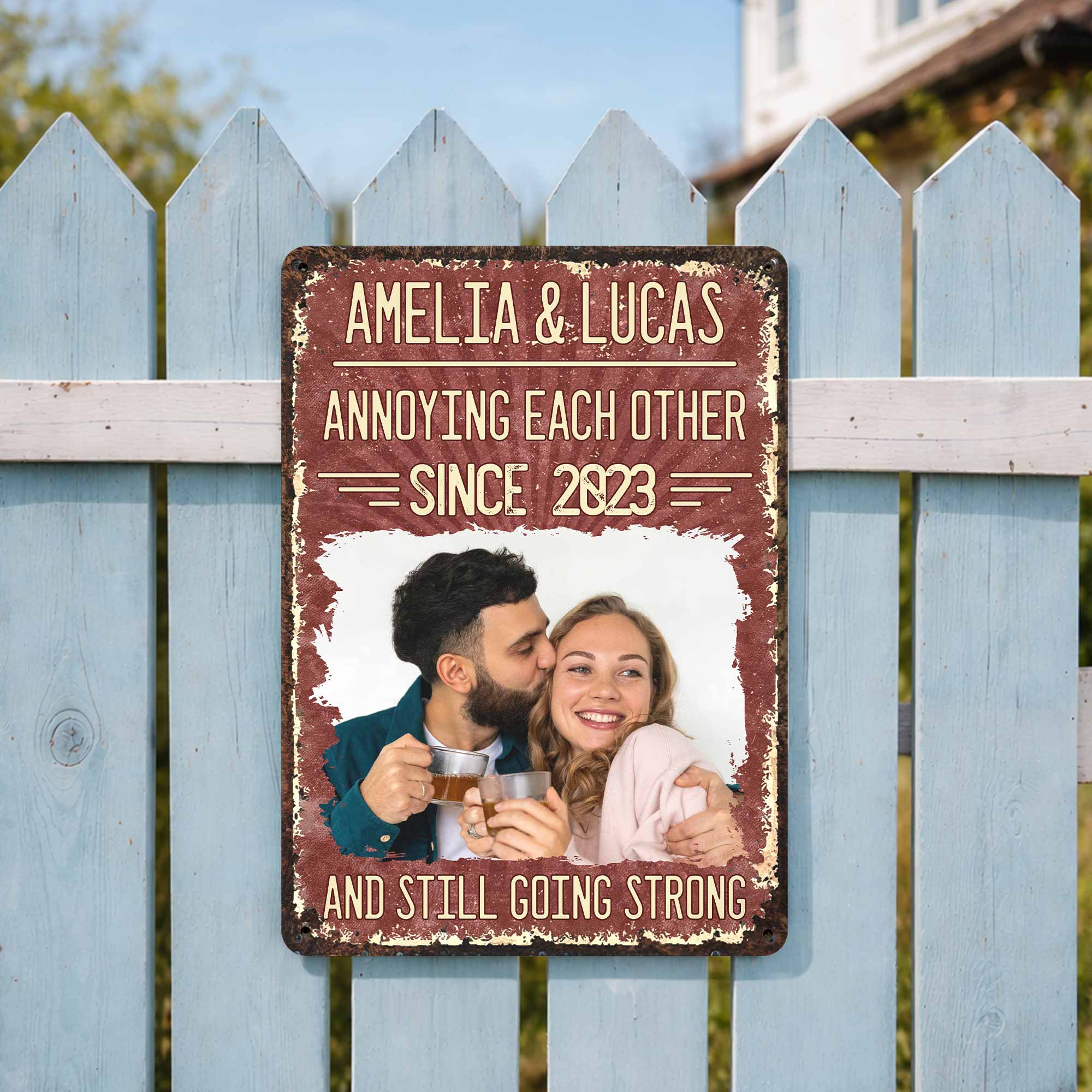 Personalized Metal Sign Custom Couple Photo Gift for Anniversary