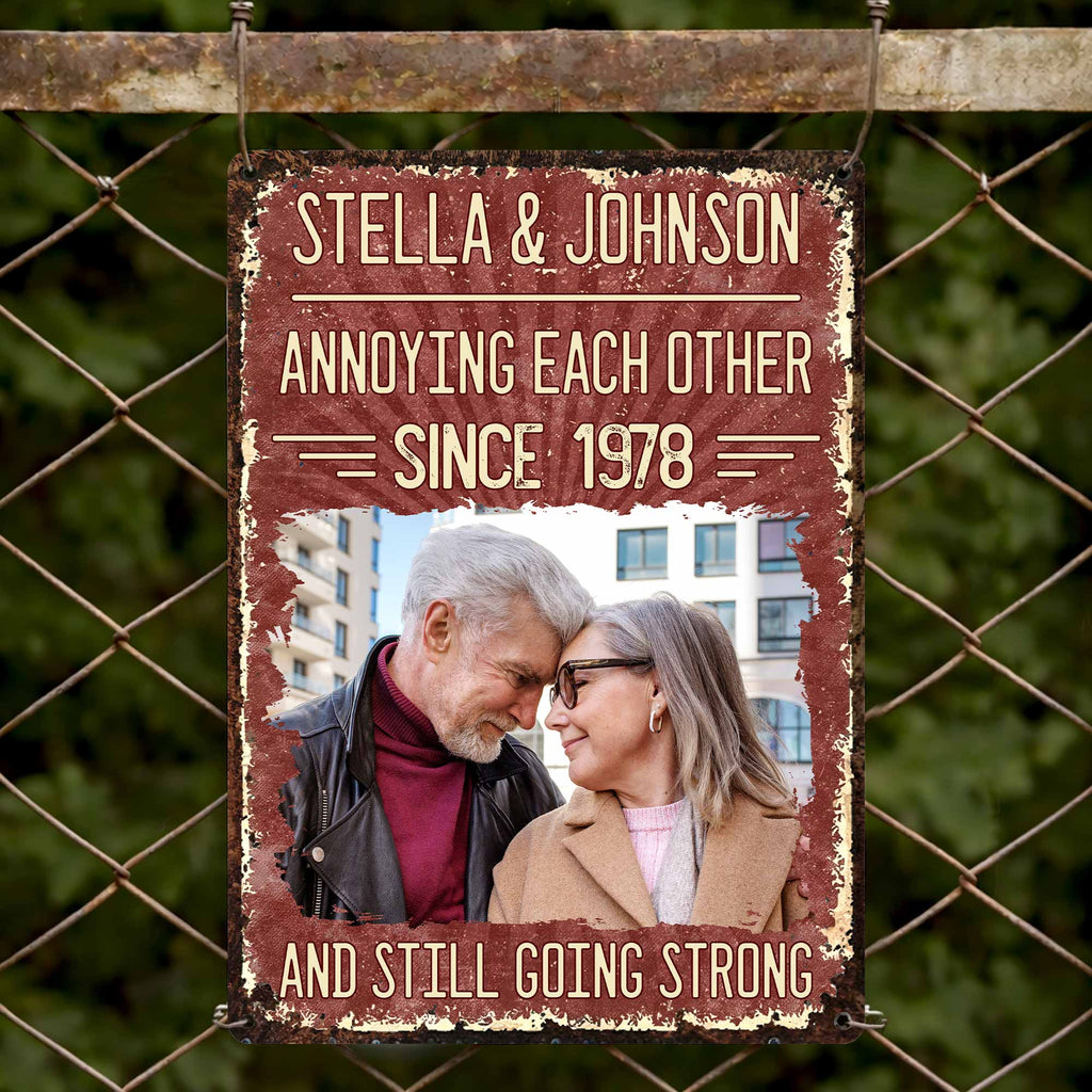 Personalized Metal Sign Custom Couple Photo Gift for Anniversary Metal Sign GradoCreations
