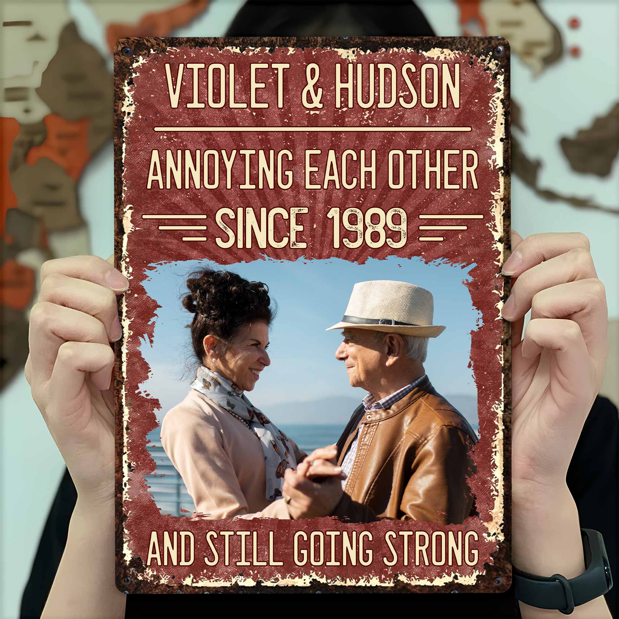 Personalized Metal Sign Custom Couple Photo Gift for Anniversary Metal Sign GradoCreations