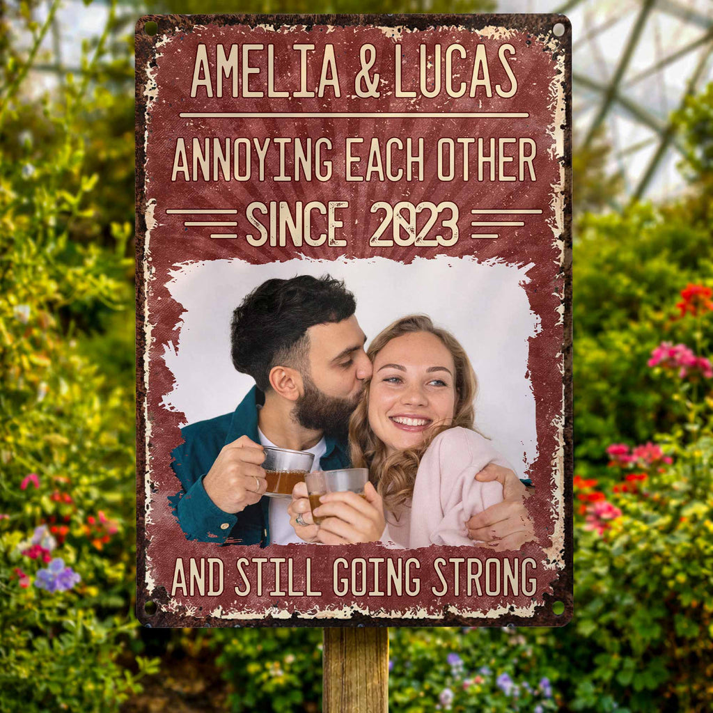 Personalized Metal Sign Custom Couple Photo Gift for Anniversary Metal Sign GradoCreations