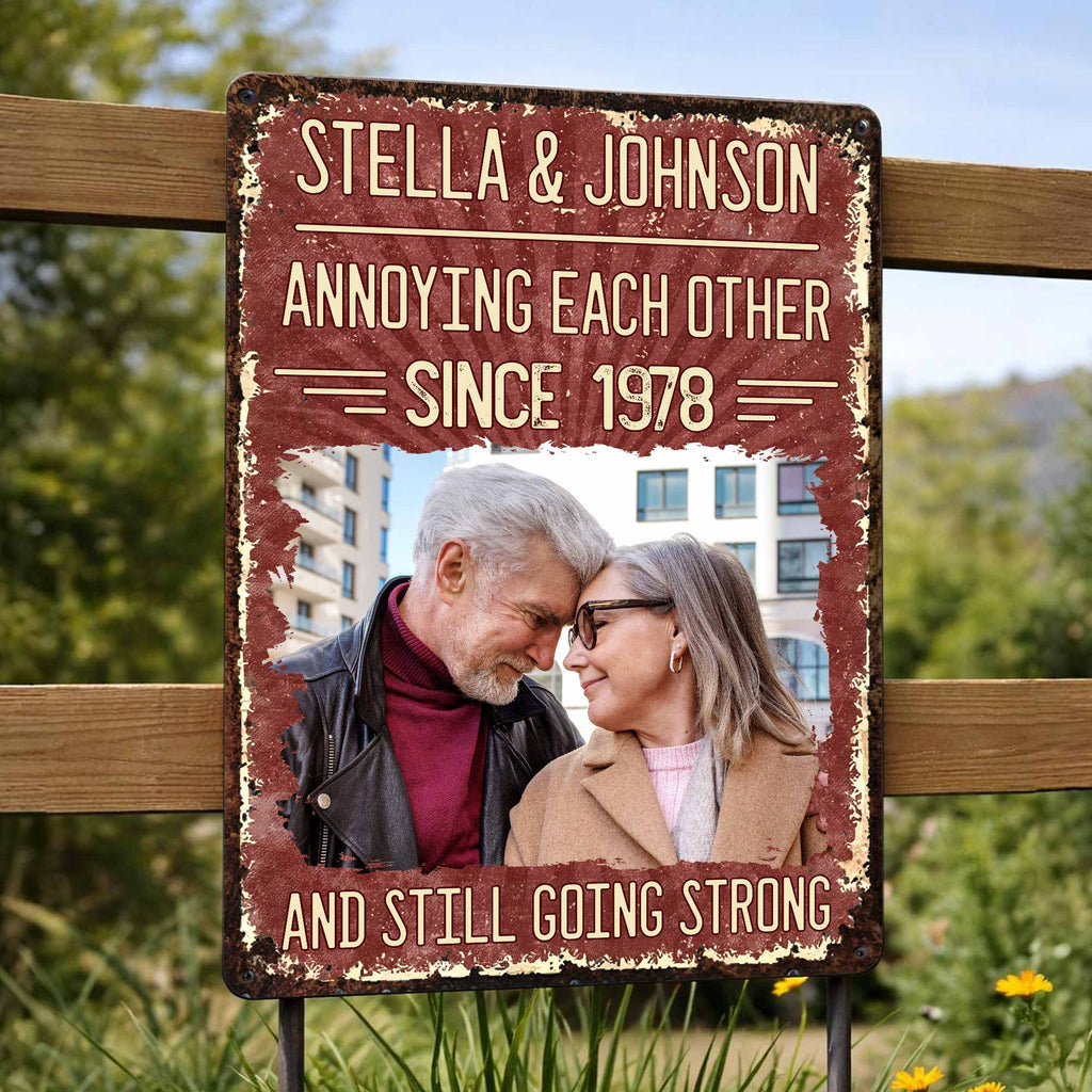 Personalized Metal Sign Custom Couple Photo Gift for Anniversary Metal Sign GradoCreations
