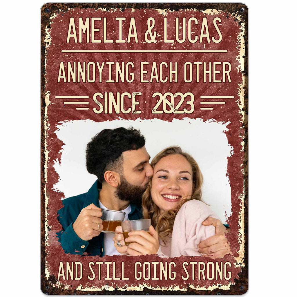Personalized Metal Sign Custom Couple Photo Gift for Anniversary Metal Sign GradoCreations
