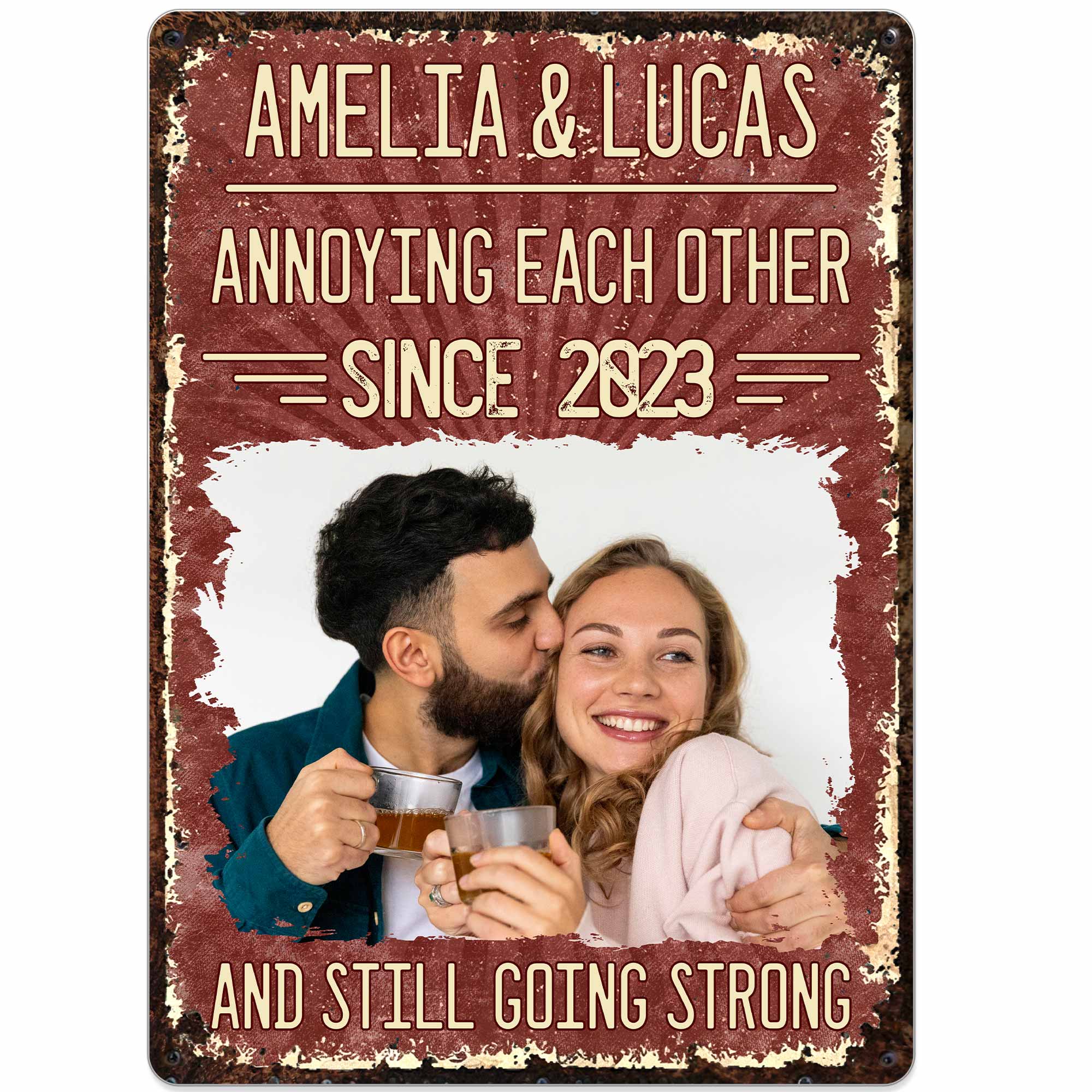 Personalized Metal Sign Custom Couple Photo Gift for Anniversary Metal Sign GradoCreations
