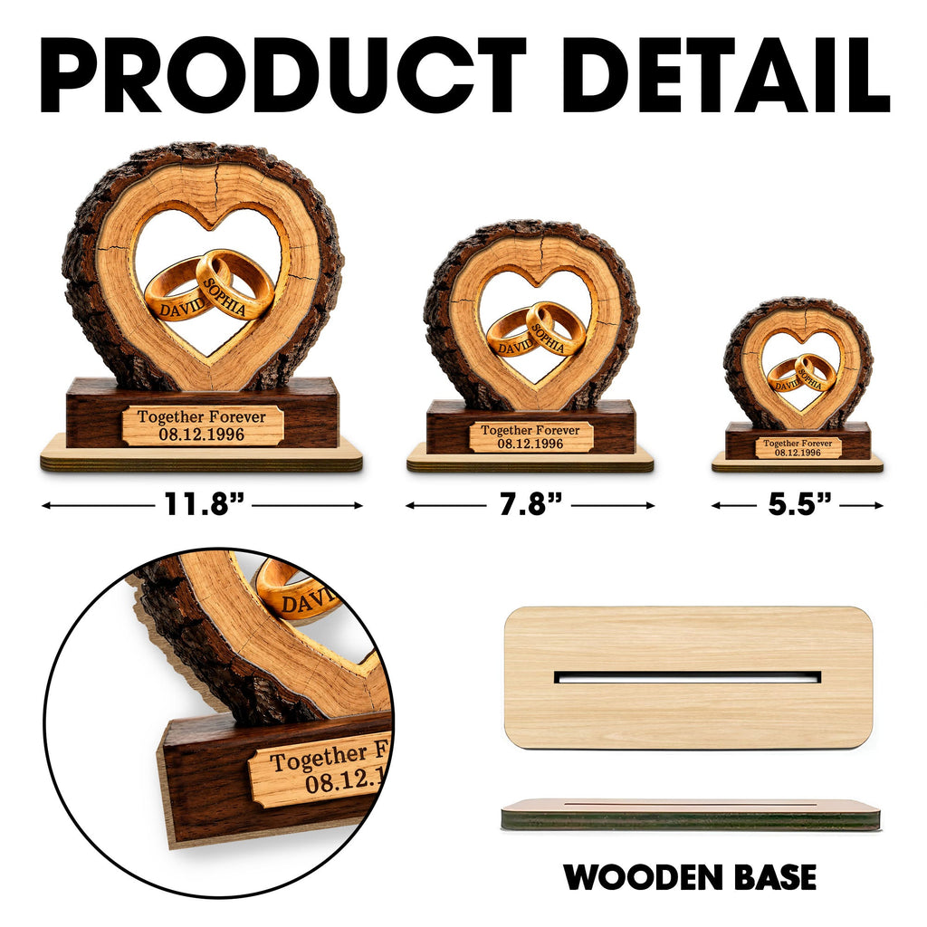 Personalized Heart Wood Plaque Custom Couple Gift for Anniversary Wood Plaque GradoCreations