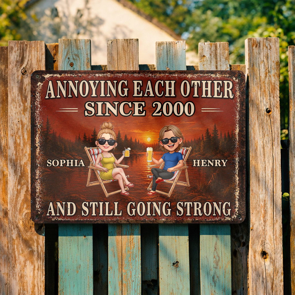 Personalized Couple Metal Sign Custom Name Wall Art Gift Metal Sign GradoCreations