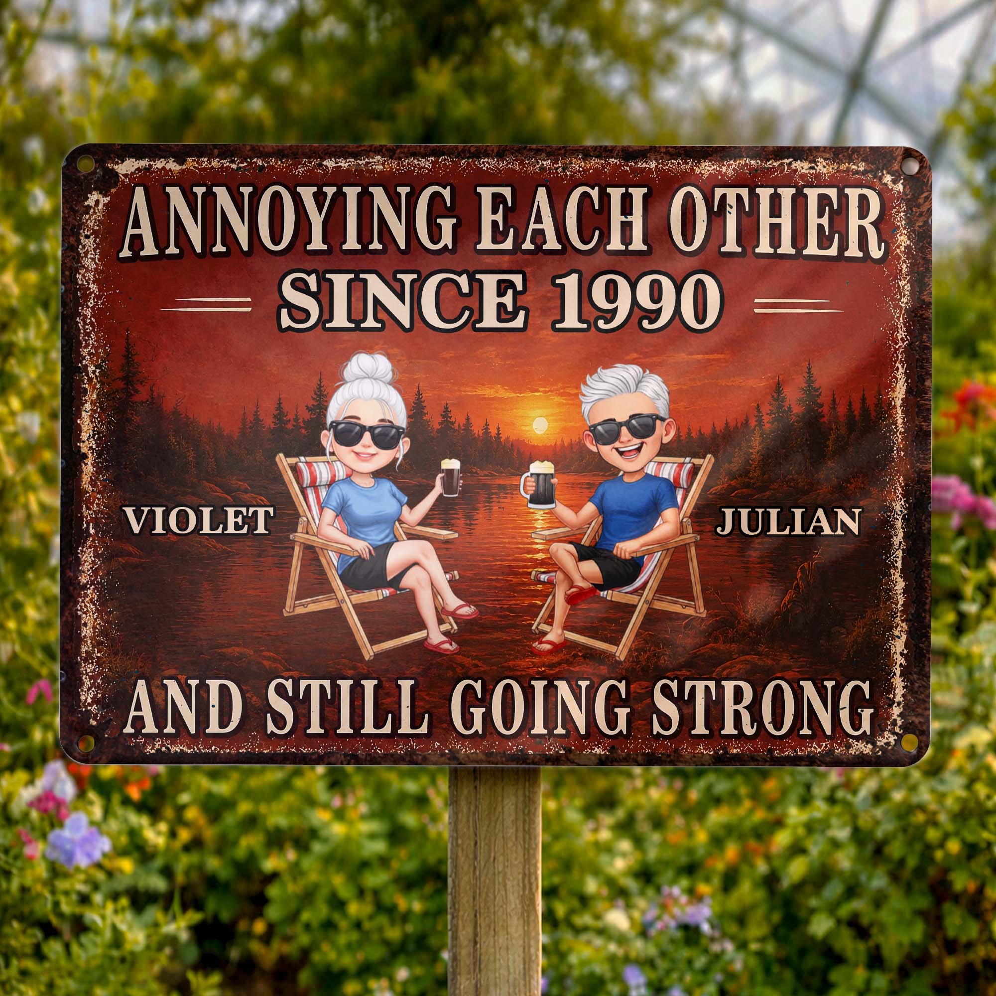 Personalized Couple Metal Sign Custom Name Wall Art Gift Metal Sign GradoCreations