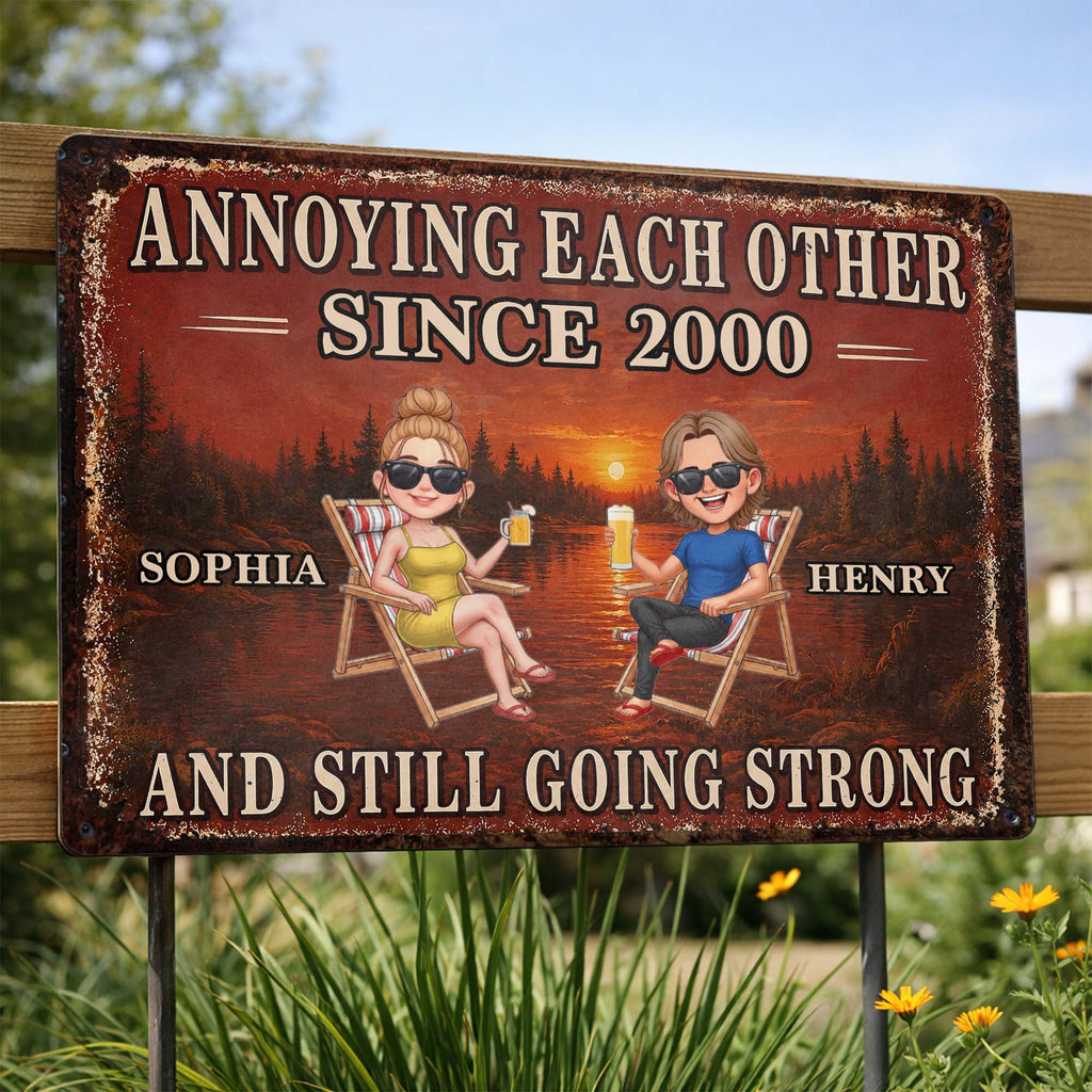 Personalized Couple Metal Sign Custom Name Wall Art Gift Metal Sign GradoCreations