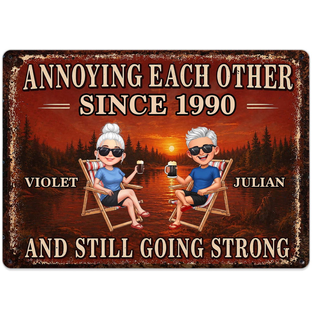 Personalized Couple Metal Sign Custom Name Wall Art Gift Metal Sign GradoCreations