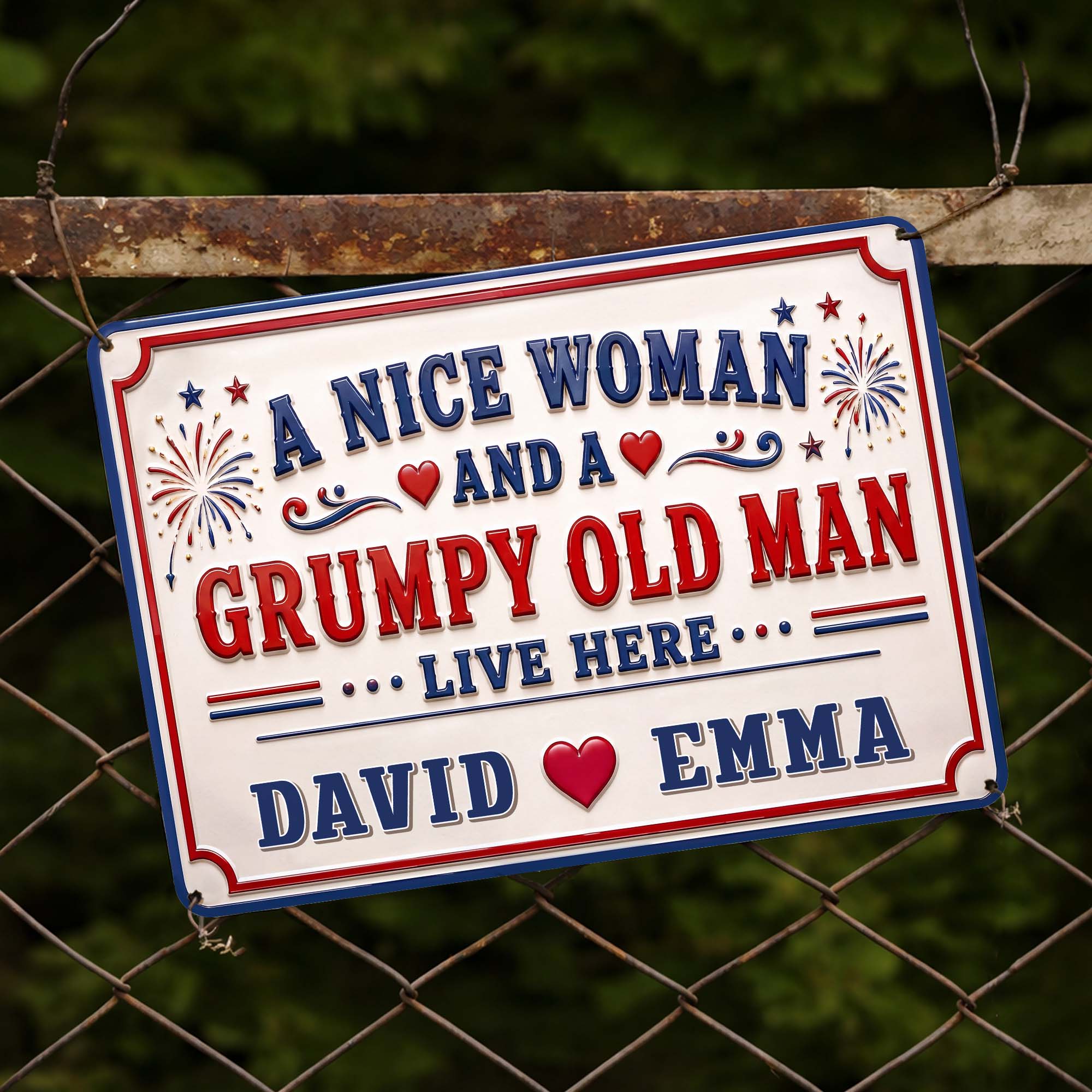 Personalized Metal Sign Custom Name for Couples Home Decor Metal Sign GradoCreations