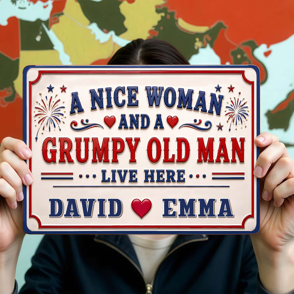 Personalized Metal Sign Custom Name for Couples Home Decor Metal Sign GradoCreations