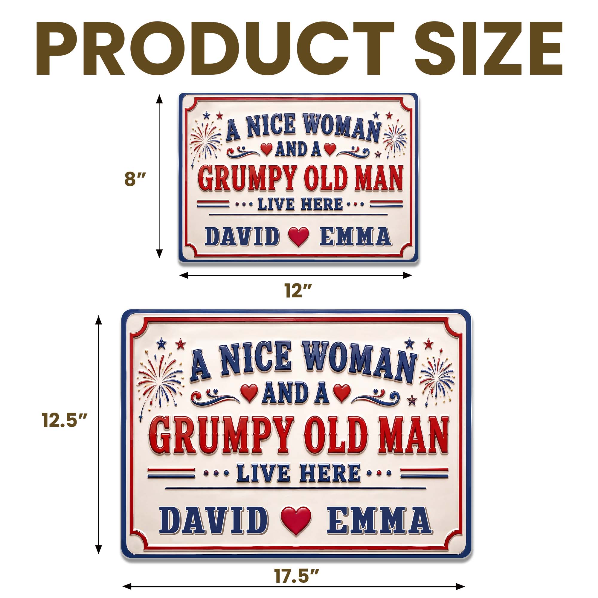 Personalized Metal Sign Custom Name for Couples Home Decor Metal Sign GradoCreations