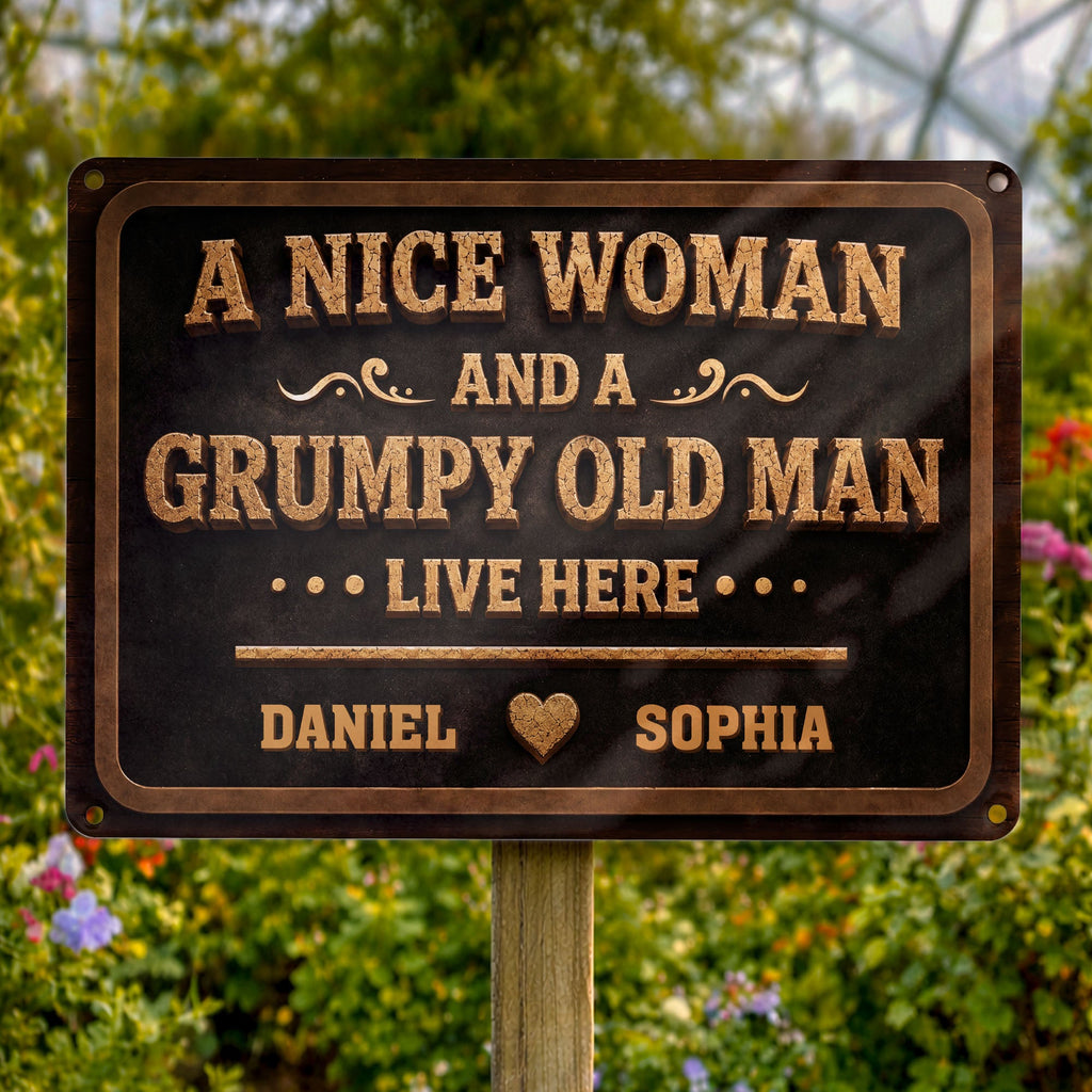 Personalized Metal Sign Custom Name Heart Design Gift for Couple Metal Sign GradoCreations