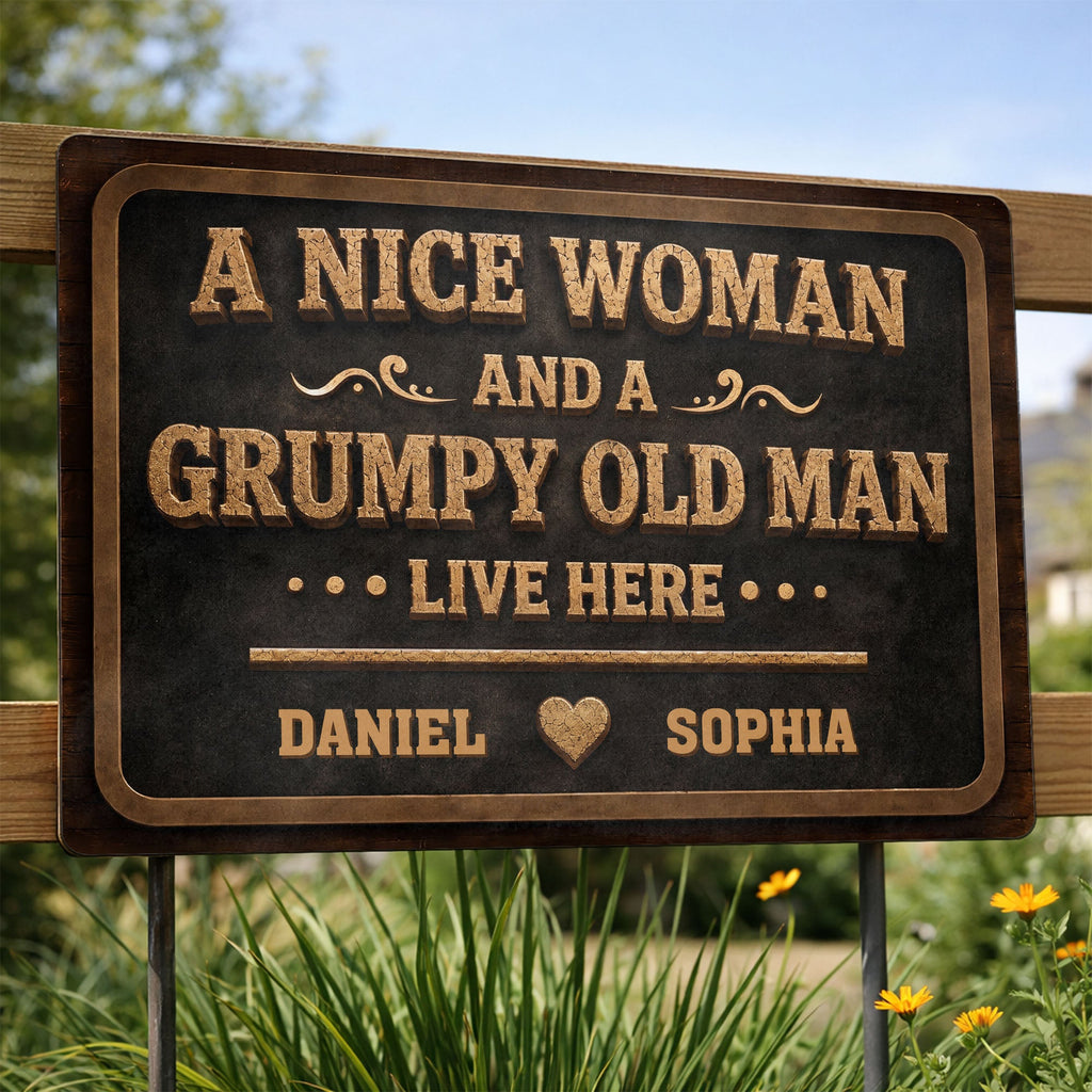 Personalized Metal Sign Custom Name Heart Design Gift for Couple Metal Sign GradoCreations