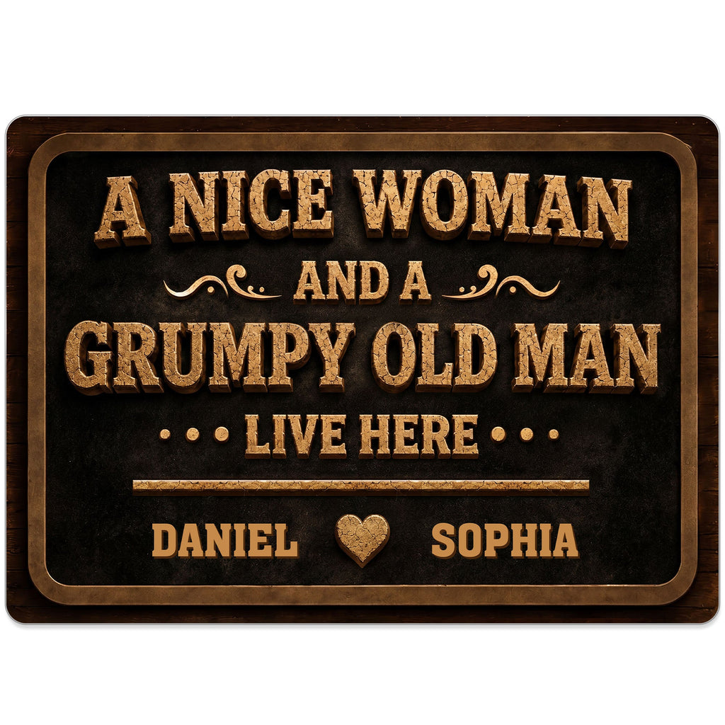 Personalized Metal Sign Custom Name Heart Design Gift for Couple Metal Sign GradoCreations