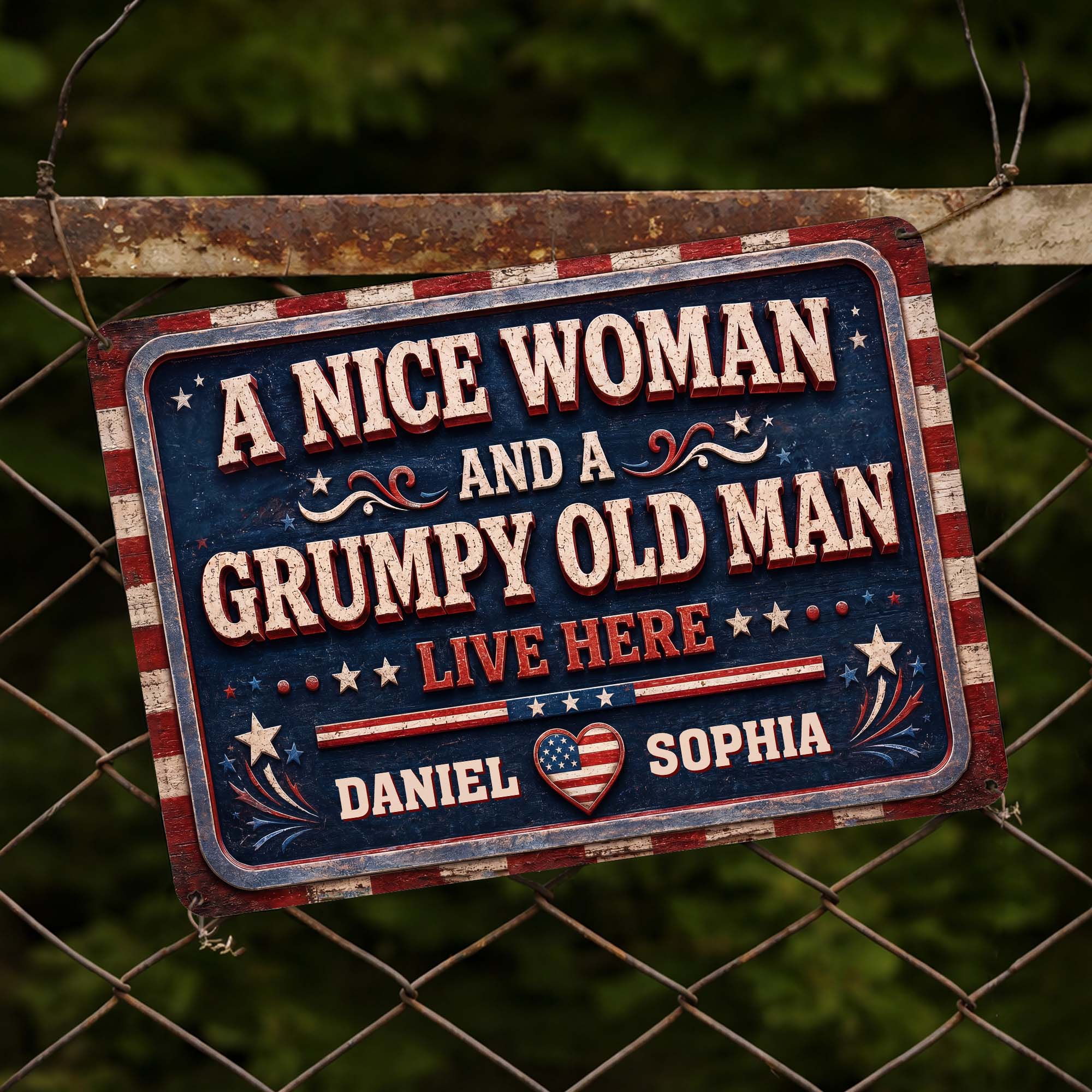 Personalized Metal Sign Custom Name Gift for Couples Home Decor Metal Sign GradoCreations