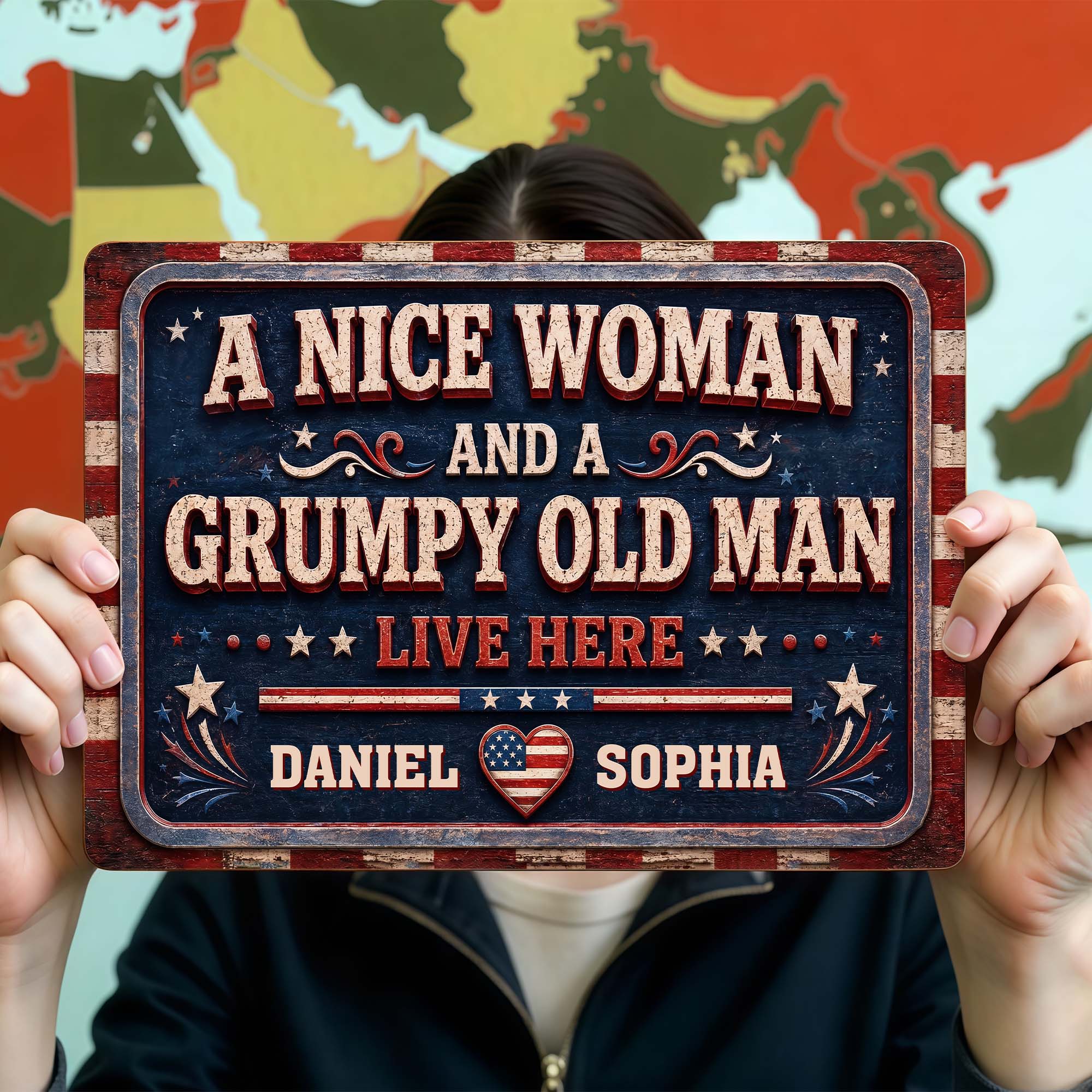 Personalized Metal Sign Custom Name Gift for Couples Home Decor Metal Sign GradoCreations