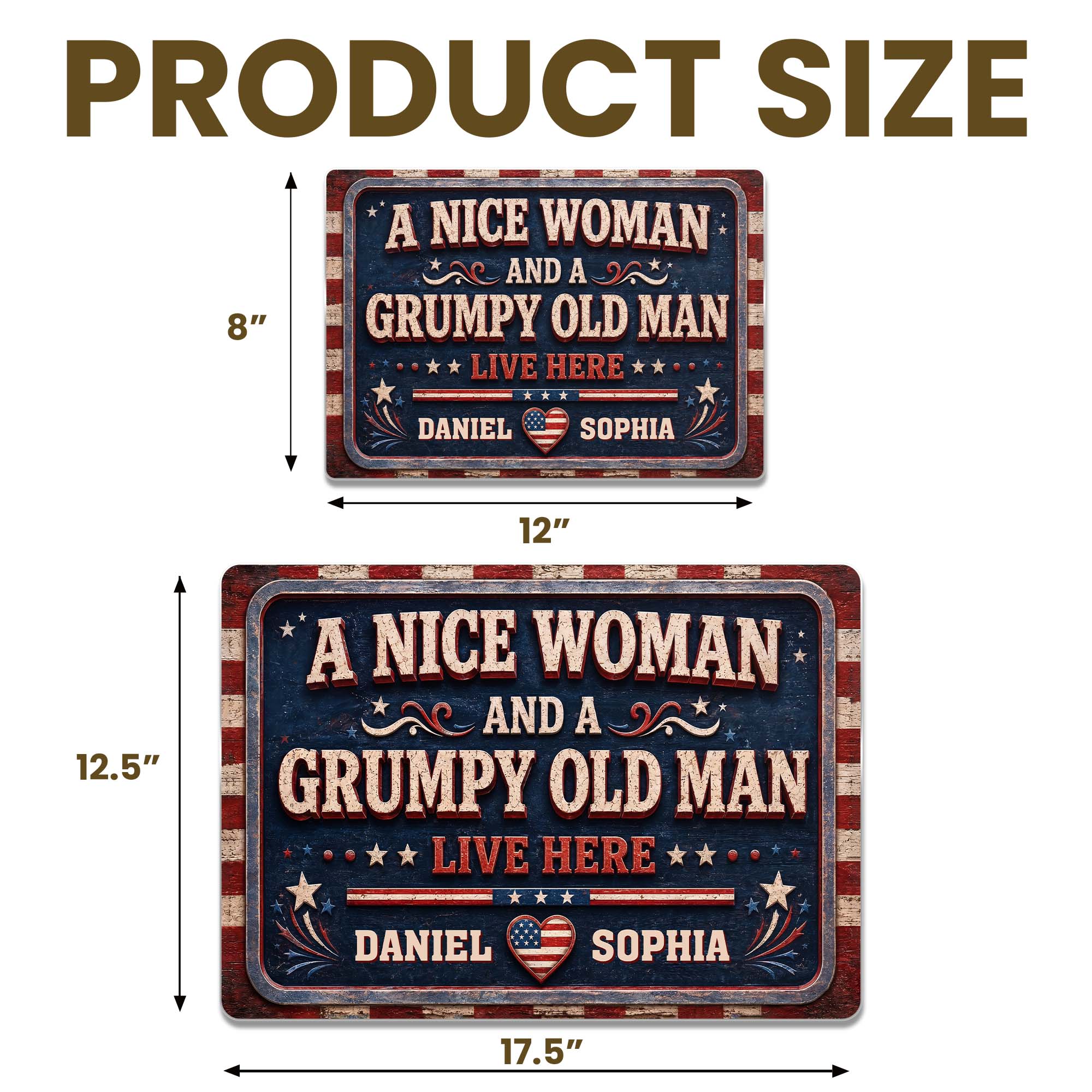 Personalized Metal Sign Custom Name Gift for Couples Home Decor Metal Sign GradoCreations
