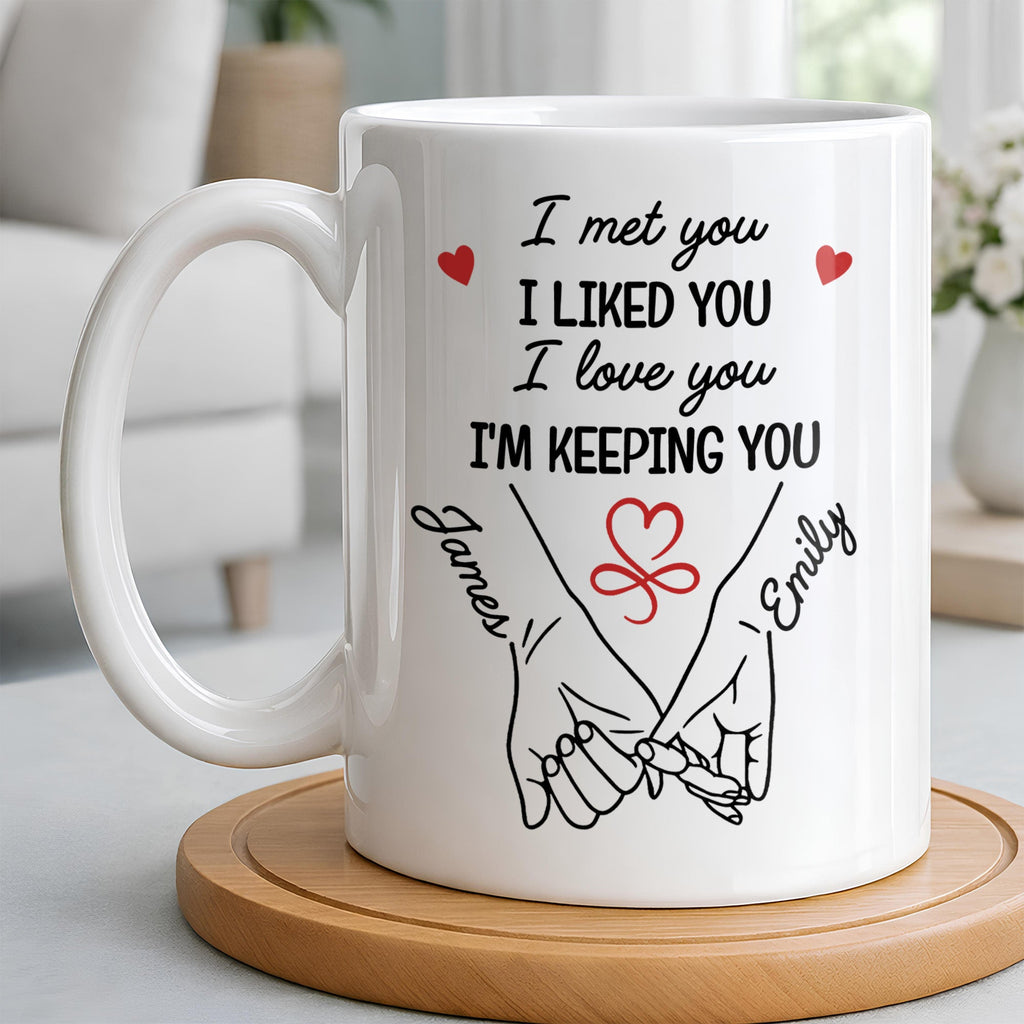 Personalized Coffee Mug Holding Hands Custom Couple Gift Edge-to-edge Mug GradoCreations