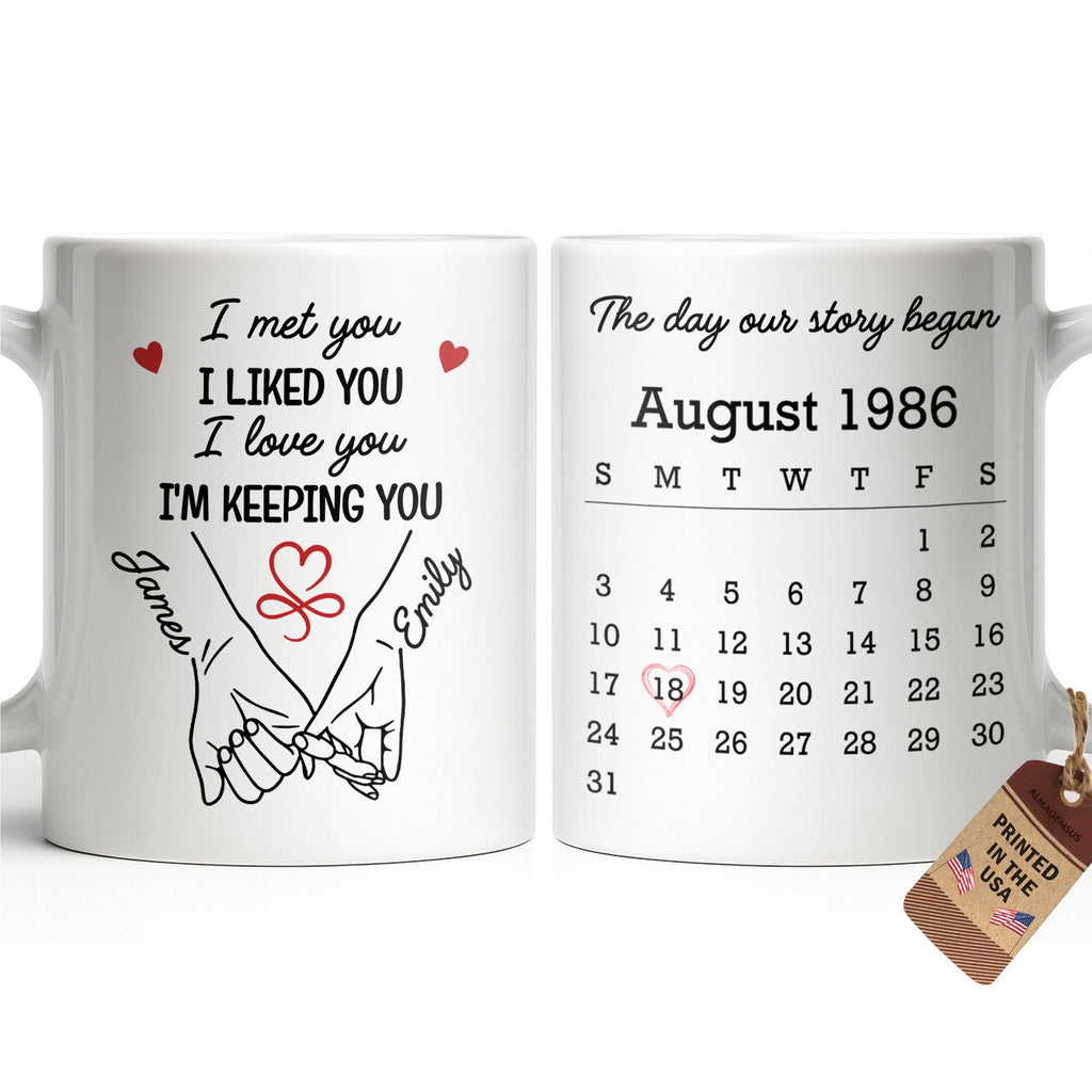 Personalized Coffee Mug Holding Hands Custom Couple Gift Edge-to-edge Mug GradoCreations