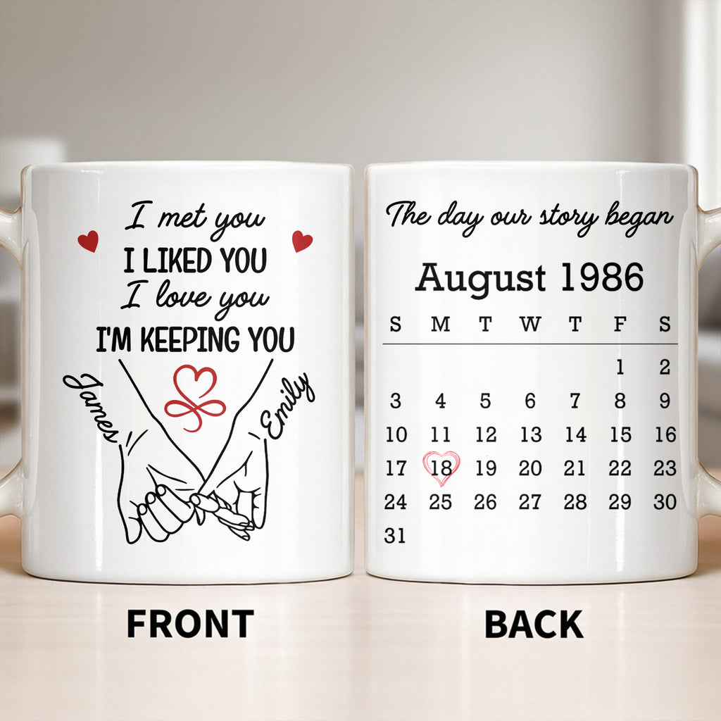 Personalized Coffee Mug Holding Hands Custom Couple Gift Edge-to-edge Mug GradoCreations