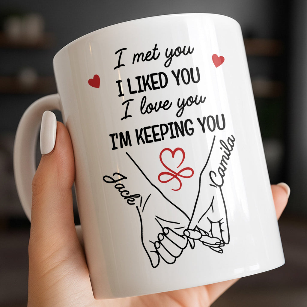 Personalized Coffee Mug Holding Hands Custom Couple Gift Edge-to-edge Mug GradoCreations