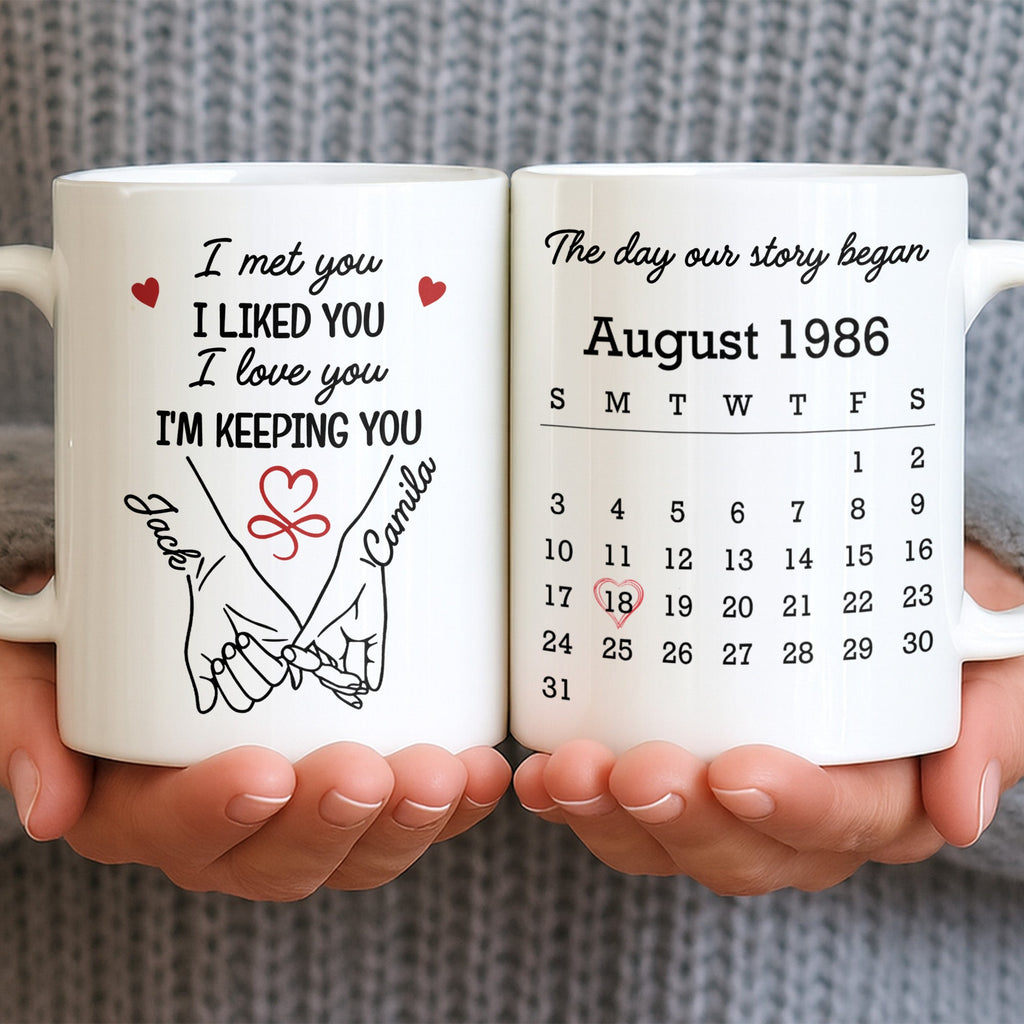 Personalized Coffee Mug Holding Hands Custom Couple Gift Edge-to-edge Mug GradoCreations