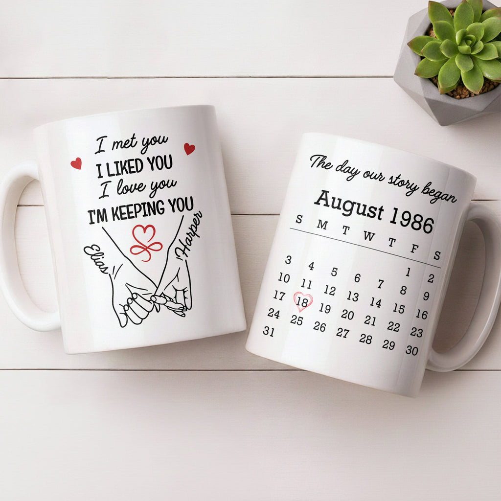 Personalized Coffee Mug Holding Hands Custom Couple Gift Edge-to-edge Mug GradoCreations
