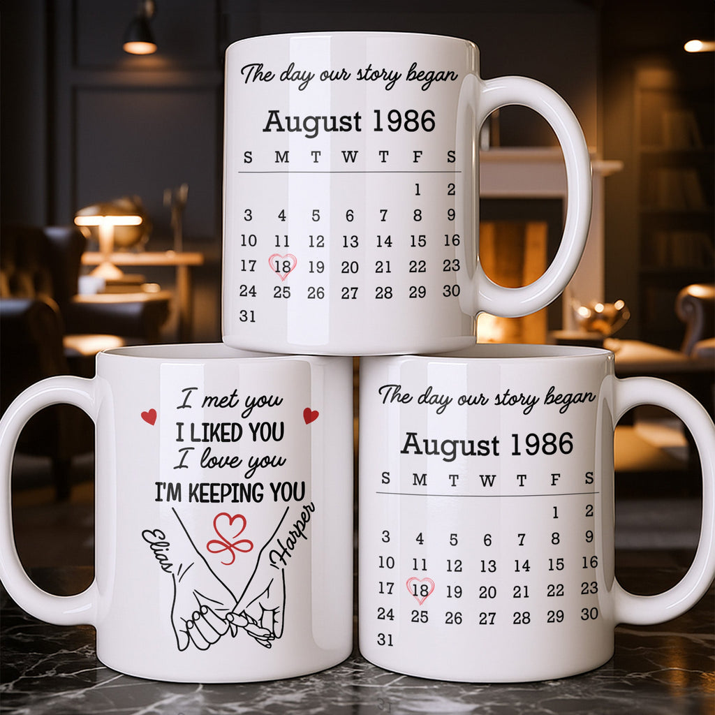 Personalized Coffee Mug Holding Hands Custom Couple Gift Edge-to-edge Mug GradoCreations