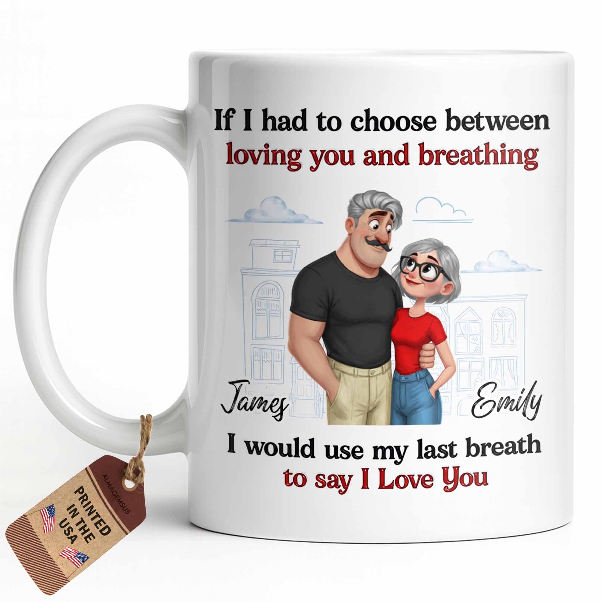 Personalized Couple Coffee Mug Custom Love Art Gift for Anniversary Edge-to-edge Mug GradoCreations