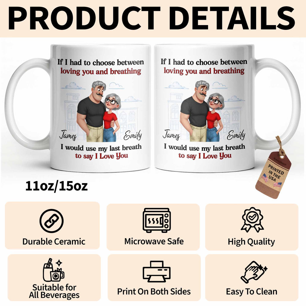 Personalized Couple Coffee Mug Custom Love Art Gift for Anniversary Edge-to-edge Mug GradoCreations