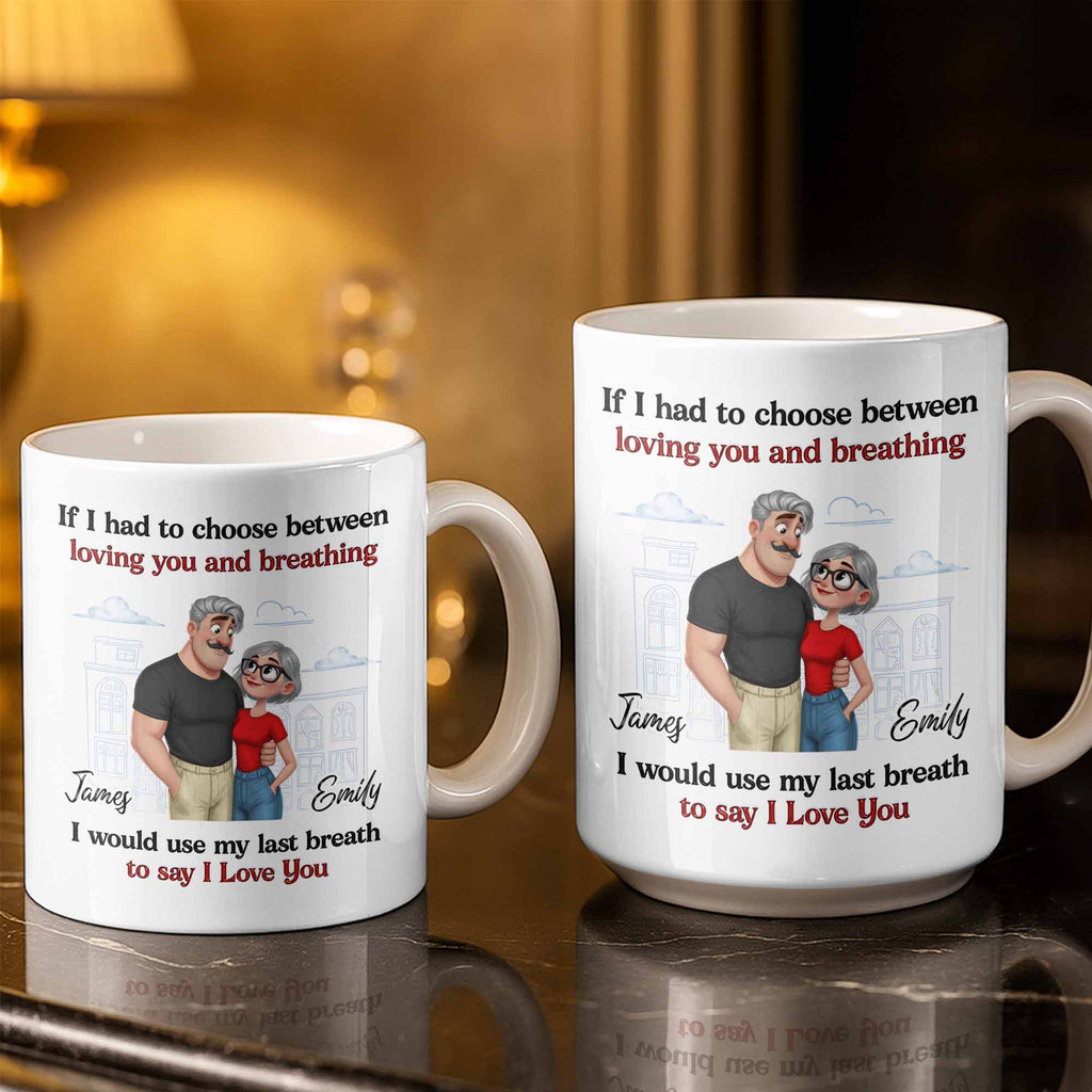 Personalized Couple Coffee Mug Custom Love Art Gift for Anniversary Edge-to-edge Mug GradoCreations