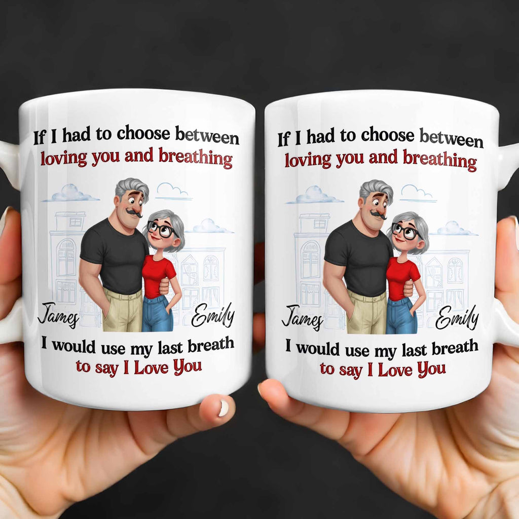 Personalized Couple Coffee Mug Custom Love Art Gift for Anniversary Edge-to-edge Mug GradoCreations