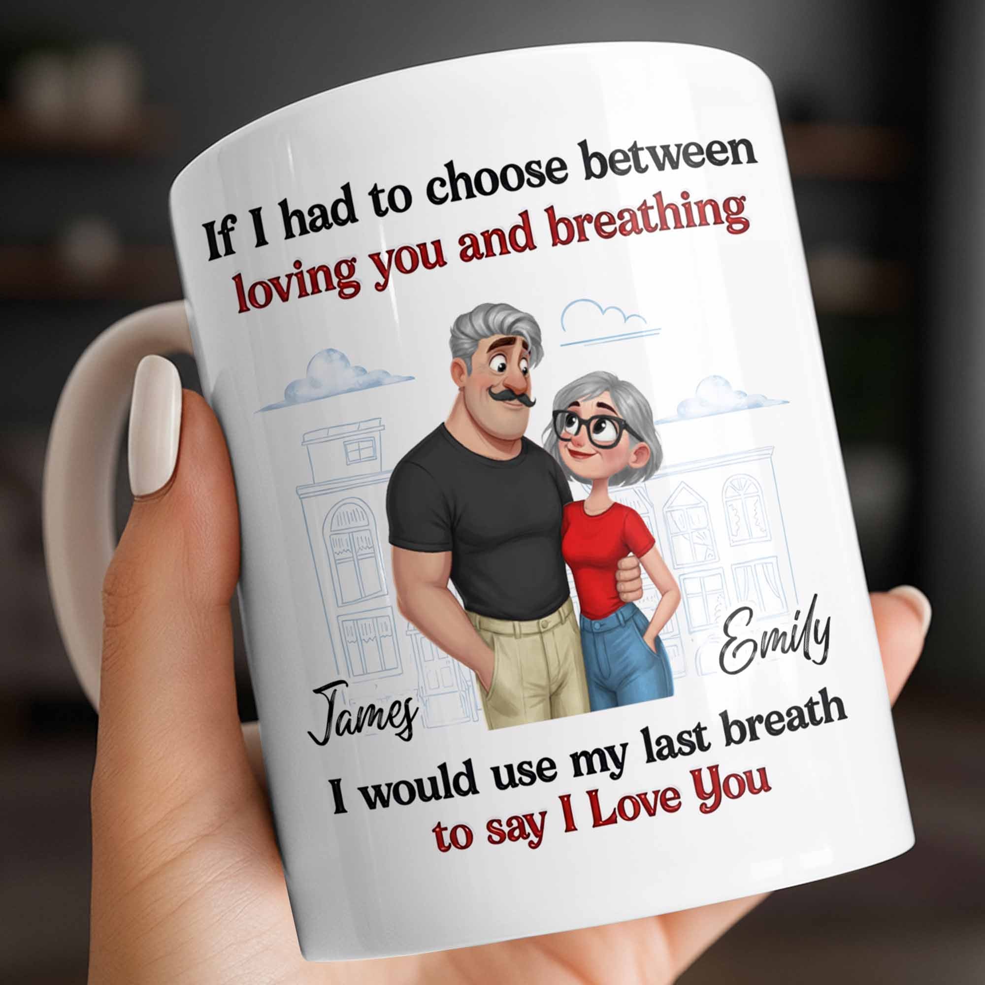 Personalized Couple Coffee Mug Custom Love Art Gift for Anniversary Edge-to-edge Mug GradoCreations
