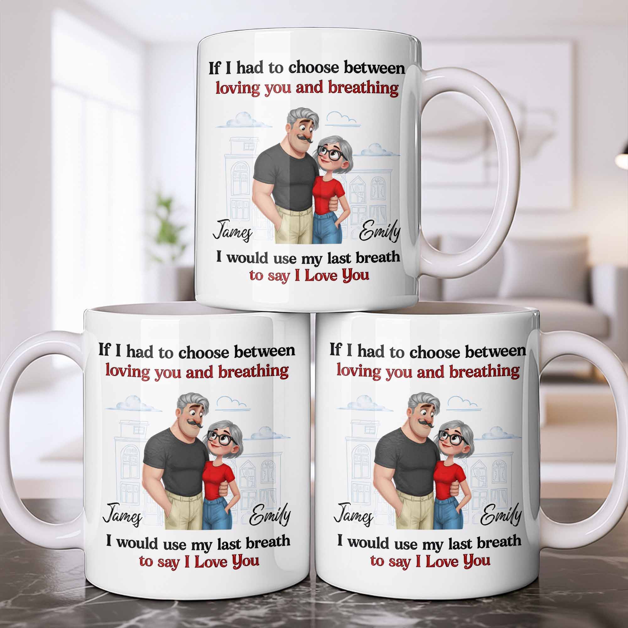 Personalized Couple Coffee Mug Custom Love Art Gift for Anniversary Edge-to-edge Mug GradoCreations