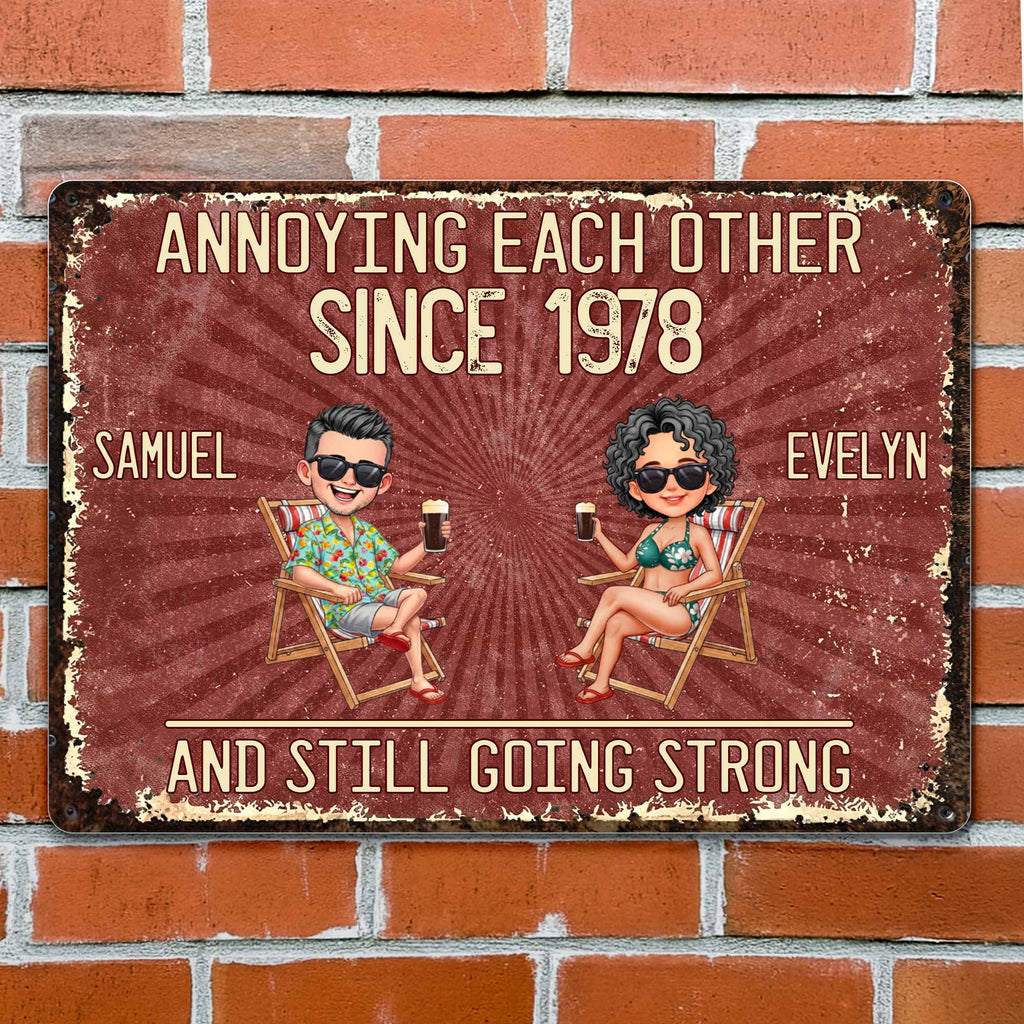 Personalized Metal Sign Custom Name Gift for Couple Anniversary Metal Sign GradoCreations