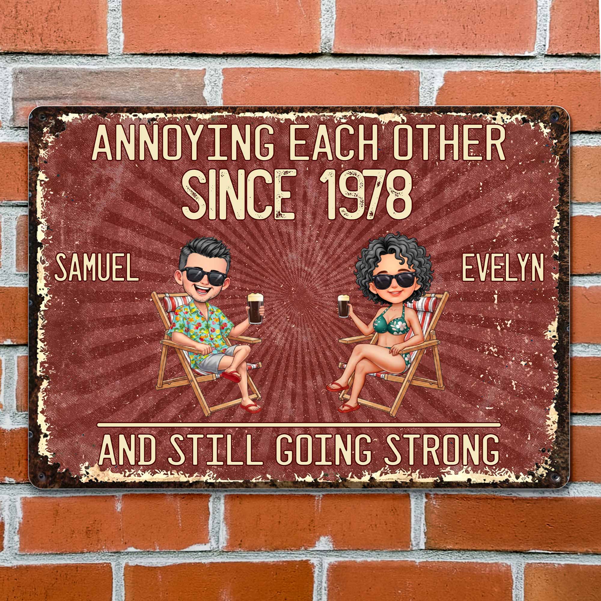 Personalized Metal Sign Custom Name Gift for Couple Anniversary Metal Sign GradoCreations