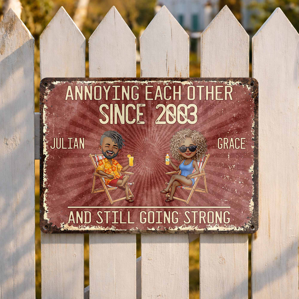 Personalized Metal Sign Custom Name Gift for Couple Anniversary Metal Sign GradoCreations