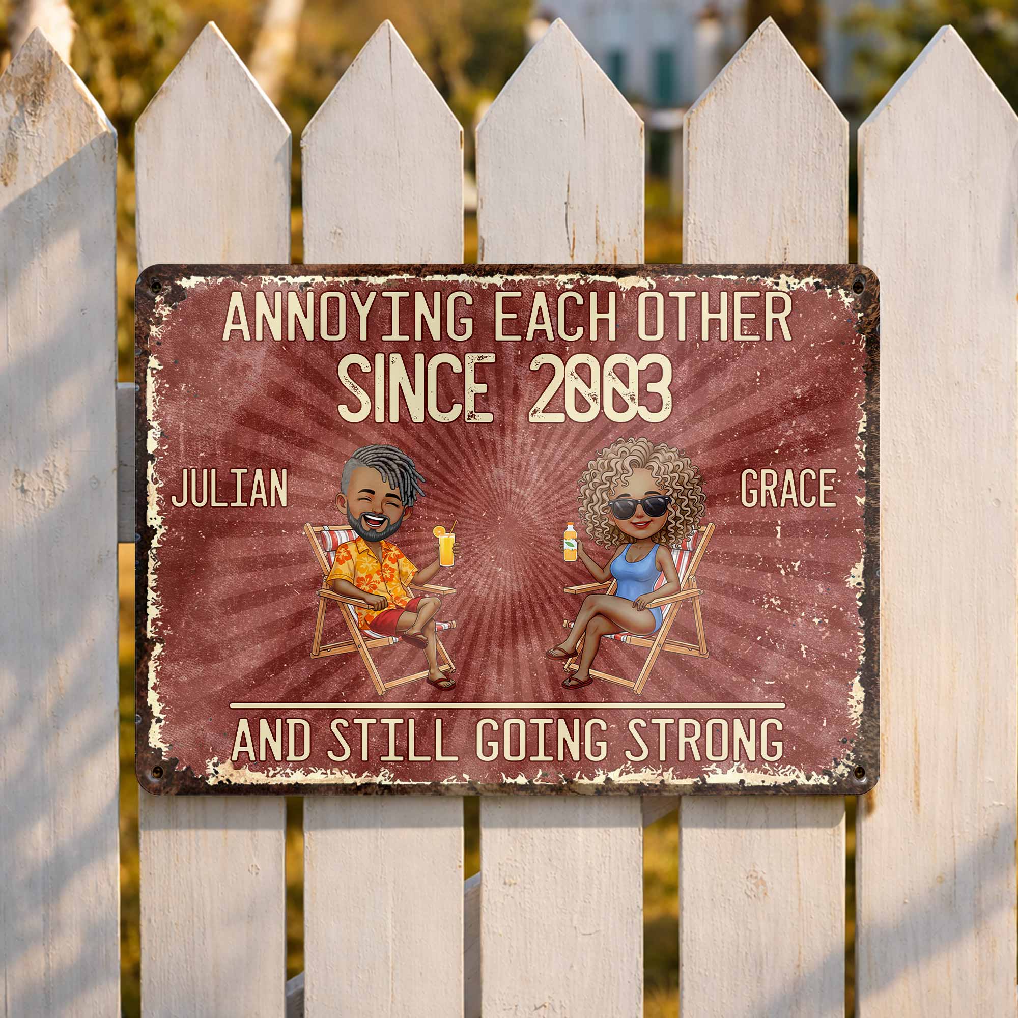Personalized Metal Sign Custom Name Gift for Couple Anniversary Metal Sign GradoCreations