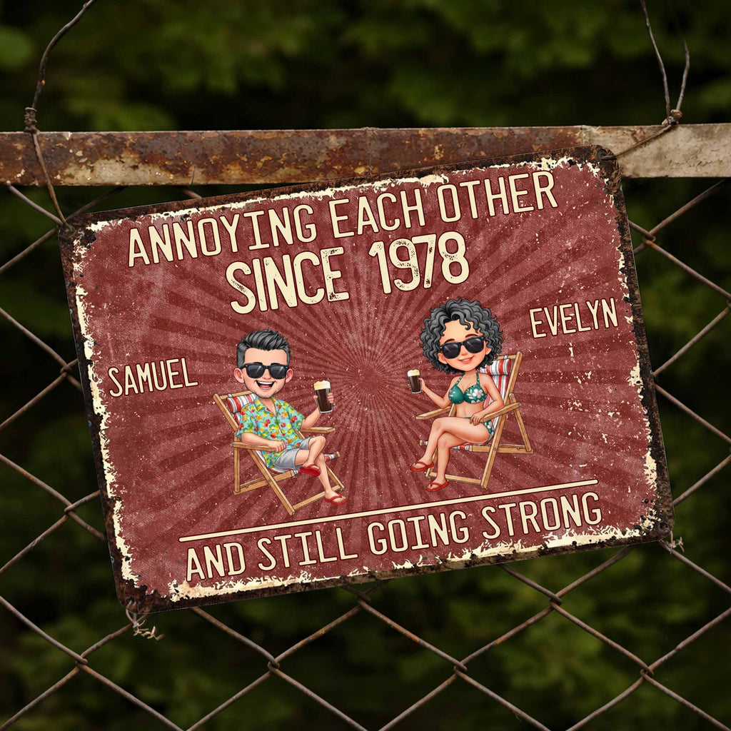 Personalized Metal Sign Custom Name Gift for Couple Anniversary Metal Sign GradoCreations