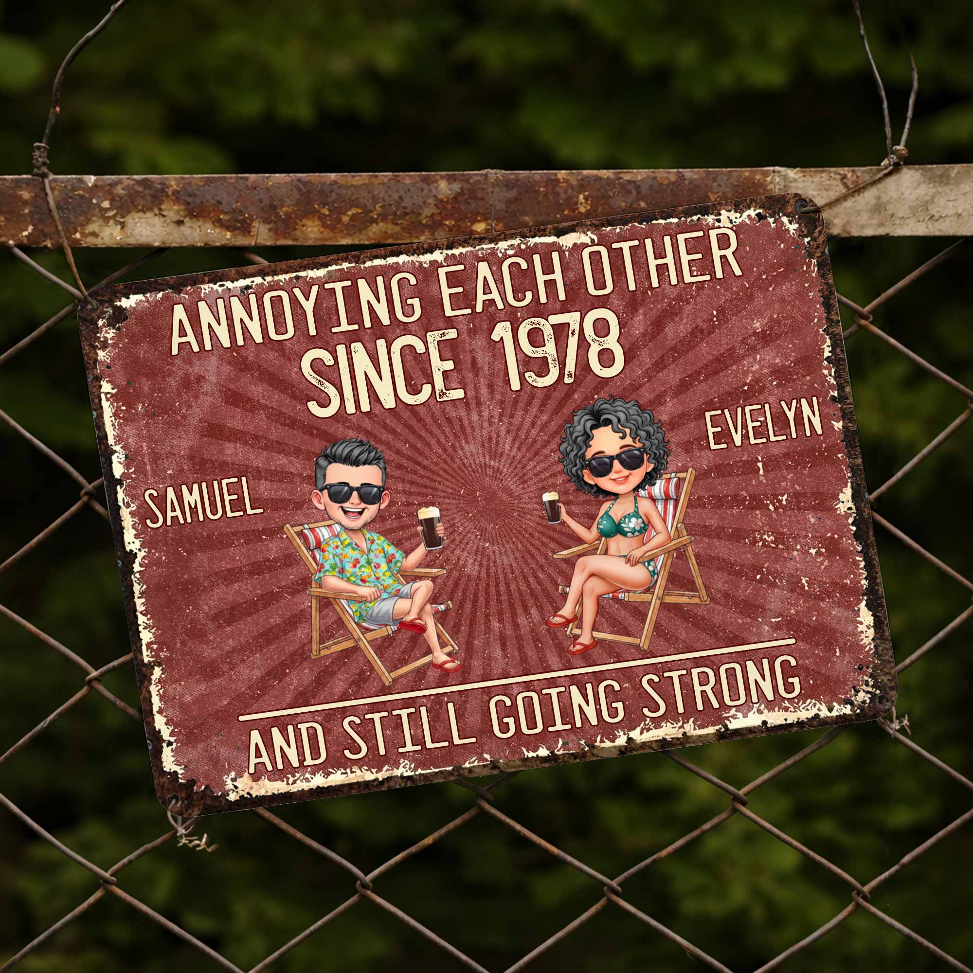 Personalized Metal Sign Custom Name Gift for Couple Anniversary Metal Sign GradoCreations