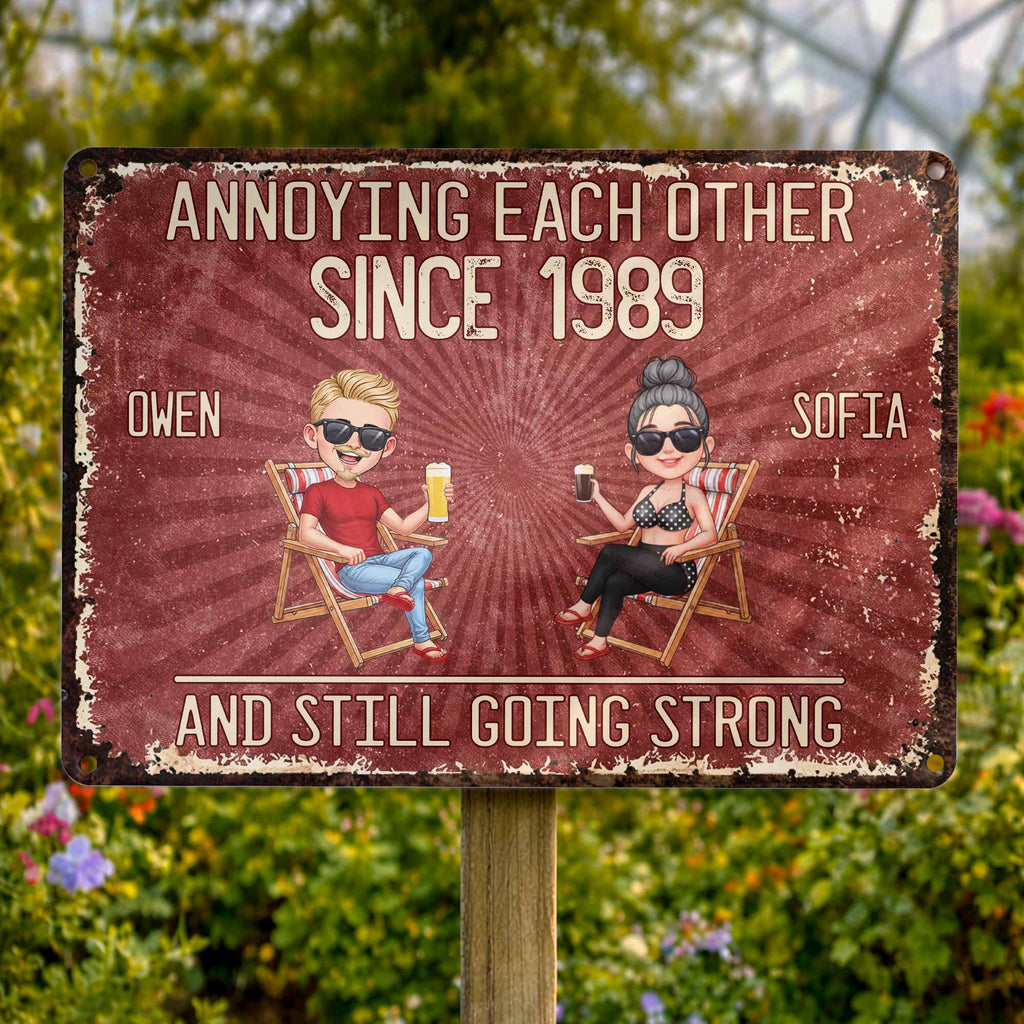 Personalized Metal Sign Custom Name Gift for Couple Anniversary Metal Sign GradoCreations