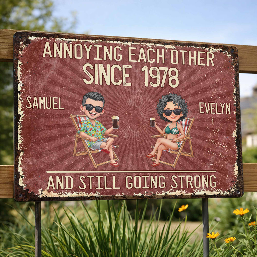 Personalized Metal Sign Custom Name Gift for Couple Anniversary Metal Sign GradoCreations