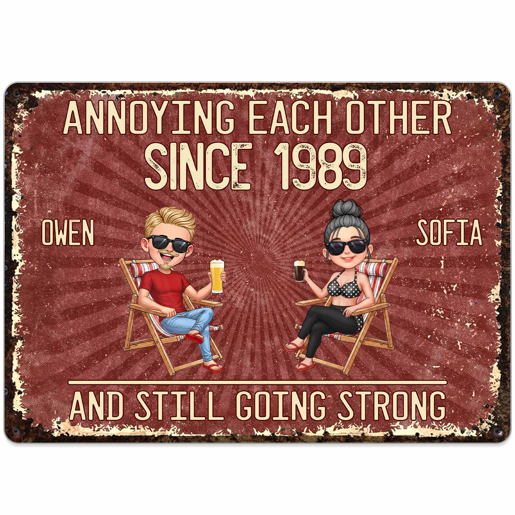 Personalized Metal Sign Custom Name Gift for Couple Anniversary Metal Sign GradoCreations