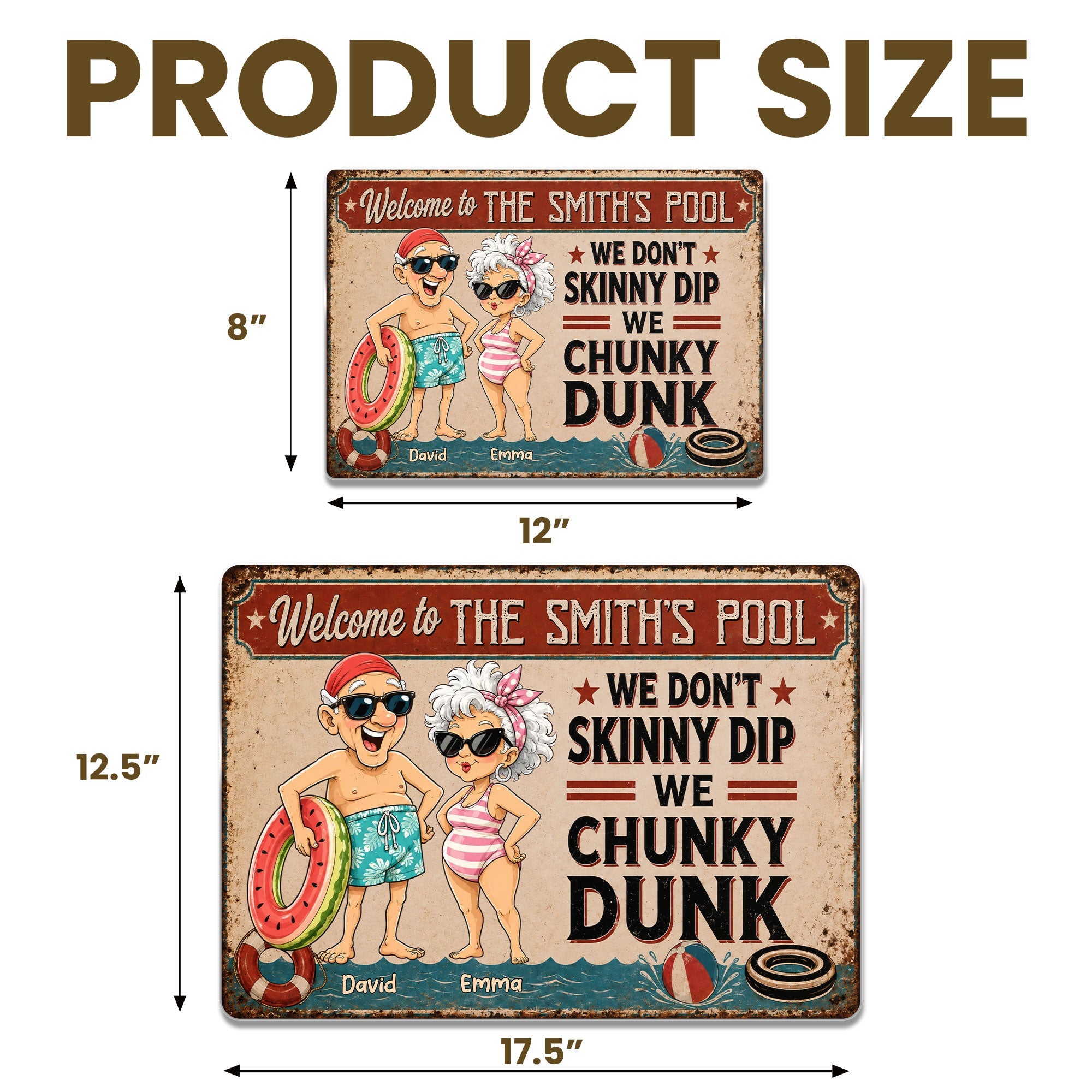 Personalized Funny Metal Sign Welcome to Our Pool Gift for Couples Metal Sign GradoCreations