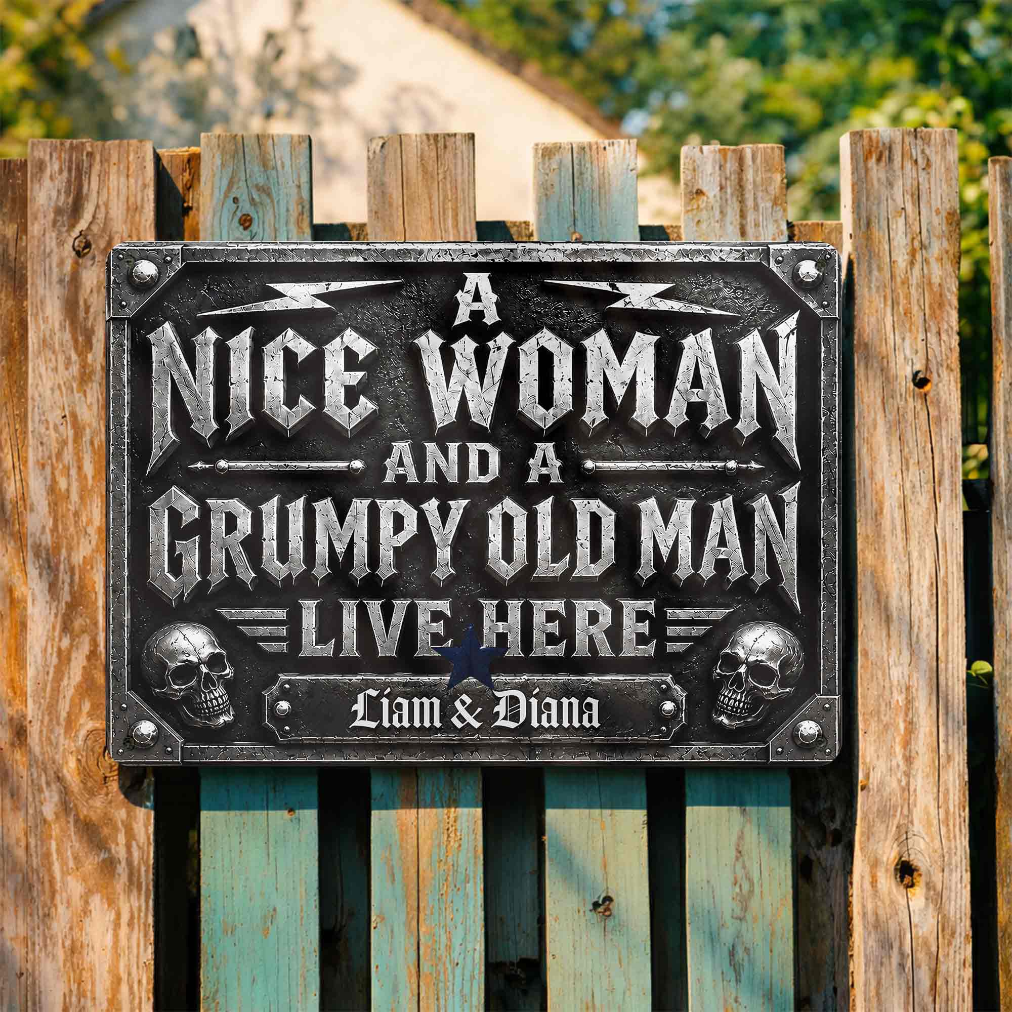 Personalized Metal Sign Custom Name Gift for Couples Home Decor Metal Sign GradoCreations