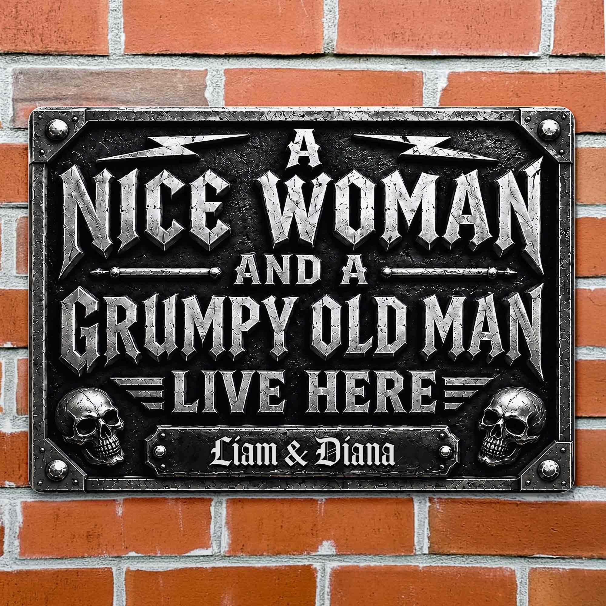 Personalized Metal Sign Custom Name Gift for Couples Home Decor Metal Sign GradoCreations