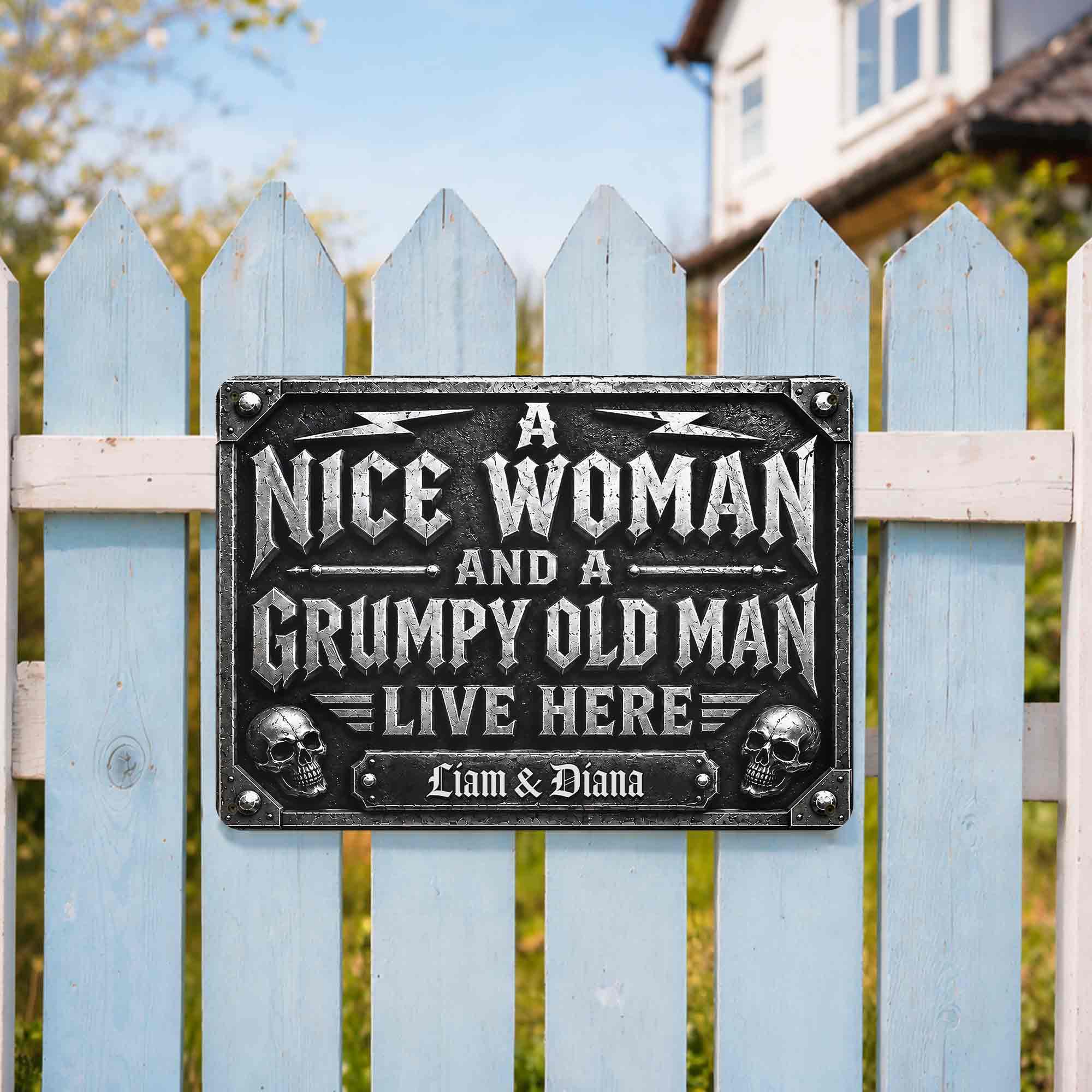 Personalized Metal Sign Custom Name Gift for Couples Home Decor Metal Sign GradoCreations